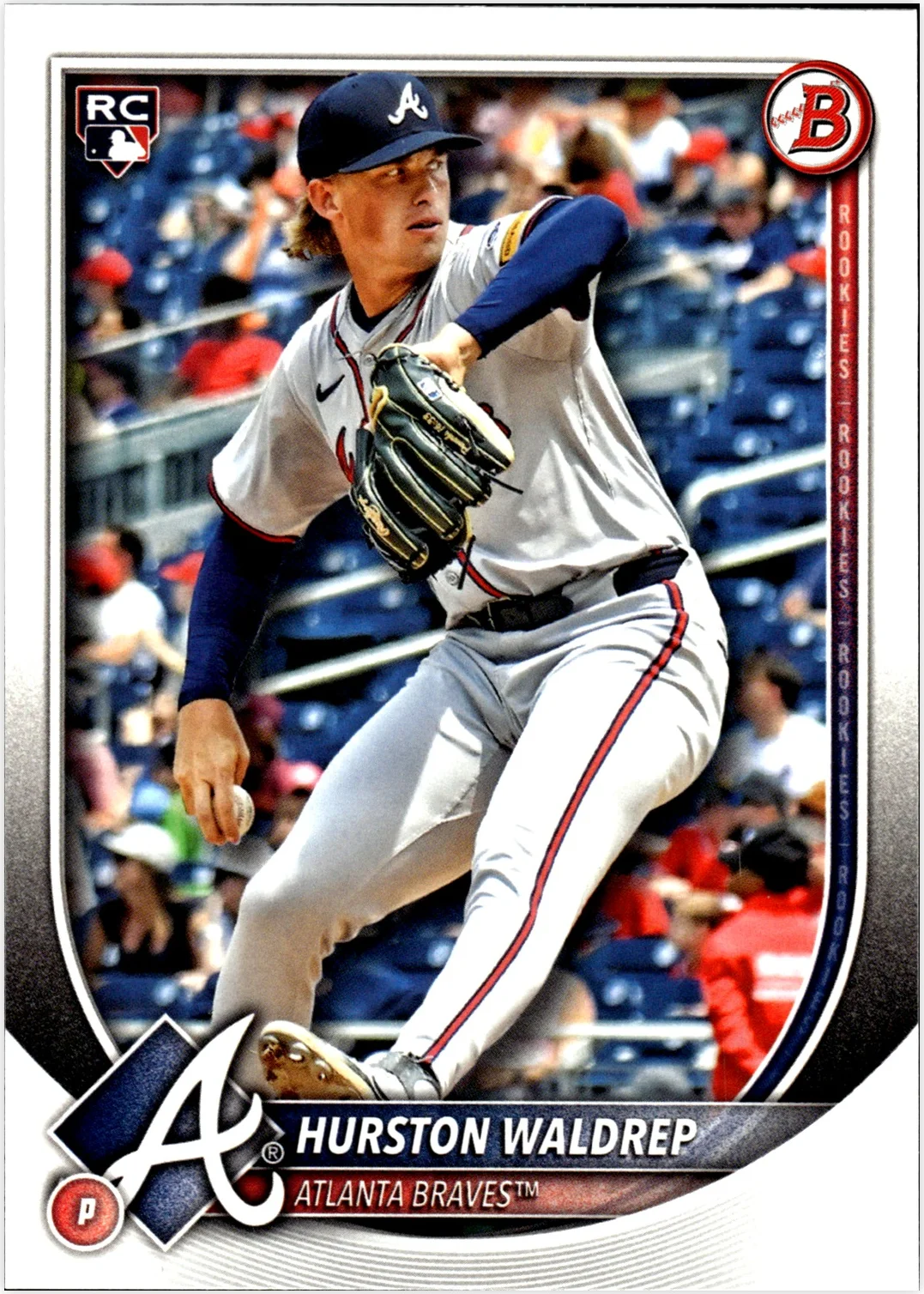 Hurston Waldrep 2025 Bowman #61 baseball rookie card - Front