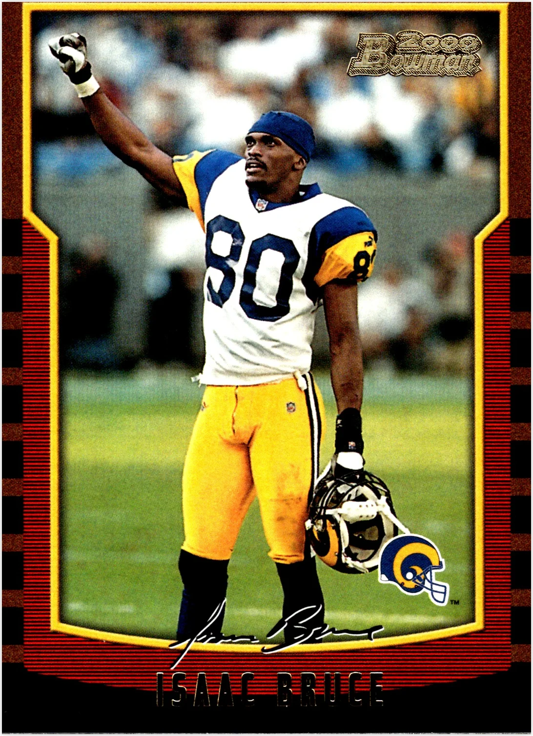 Isaac Bruce 2000 Bowman #90 football card - Front