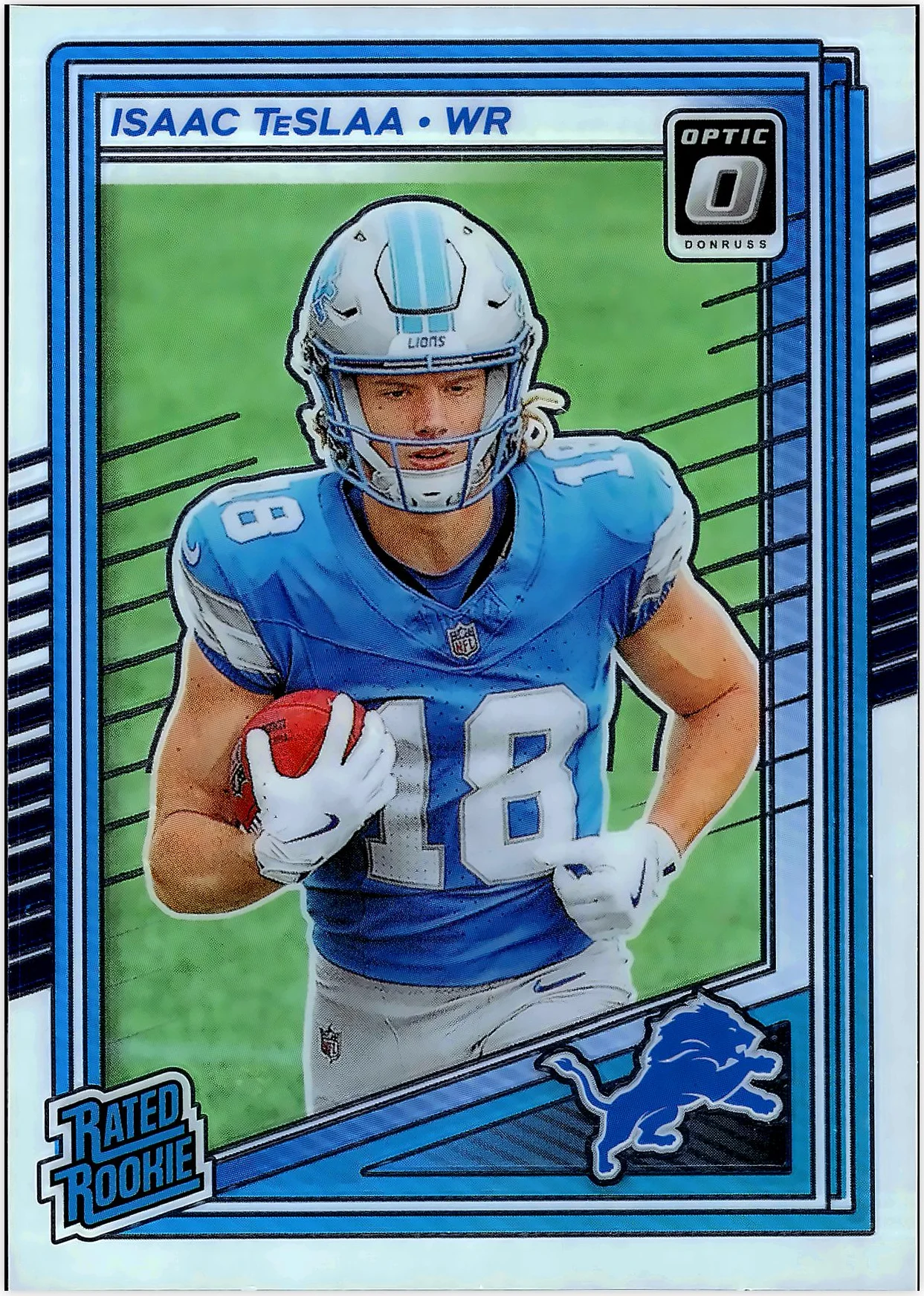 Isaac TeSlaa 2025 Donruss Optic #219 football rookie card - Front