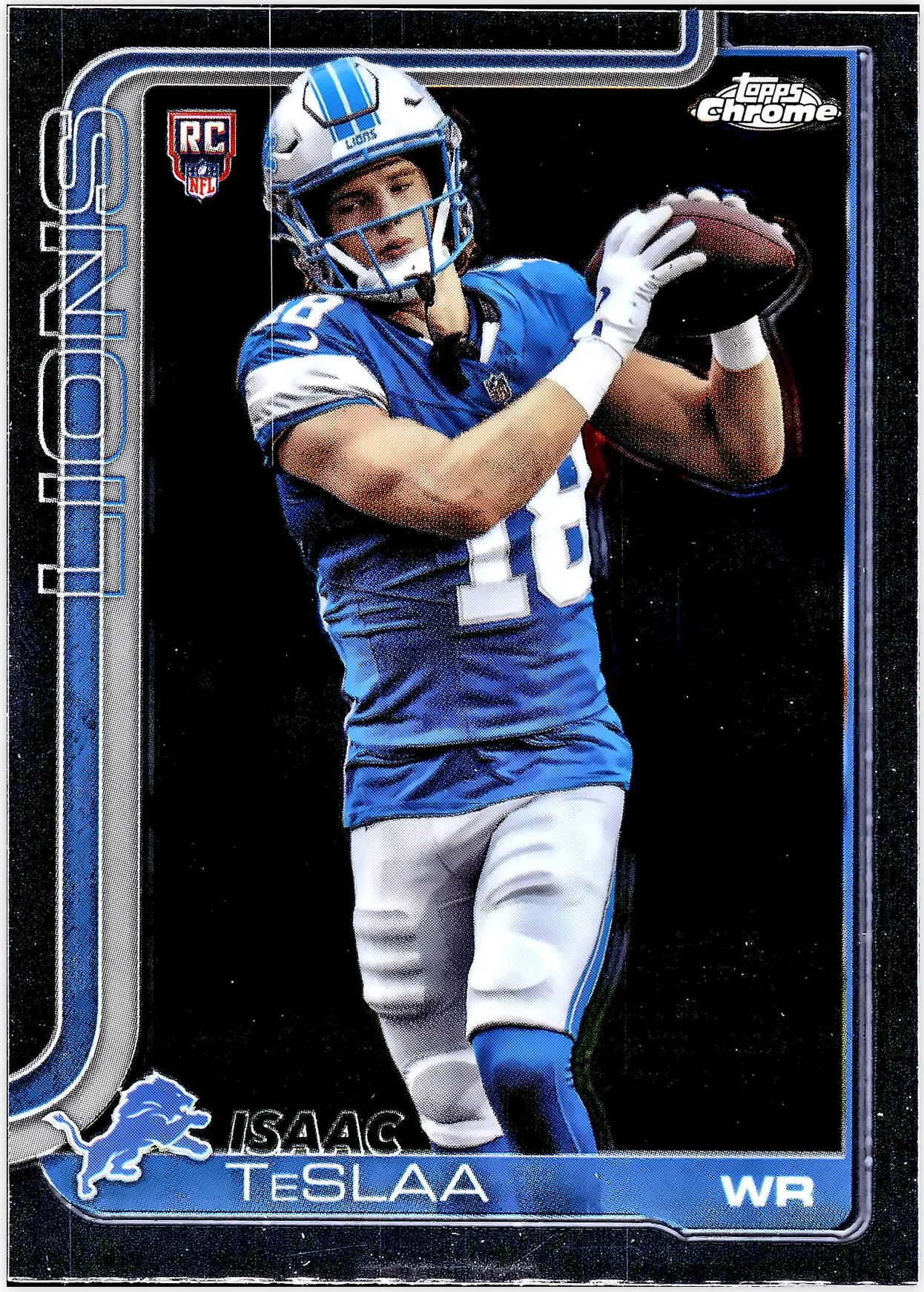 Isaac Teslaa Rookie Card 2025 Topps Chrome #320 football rookie card - Front