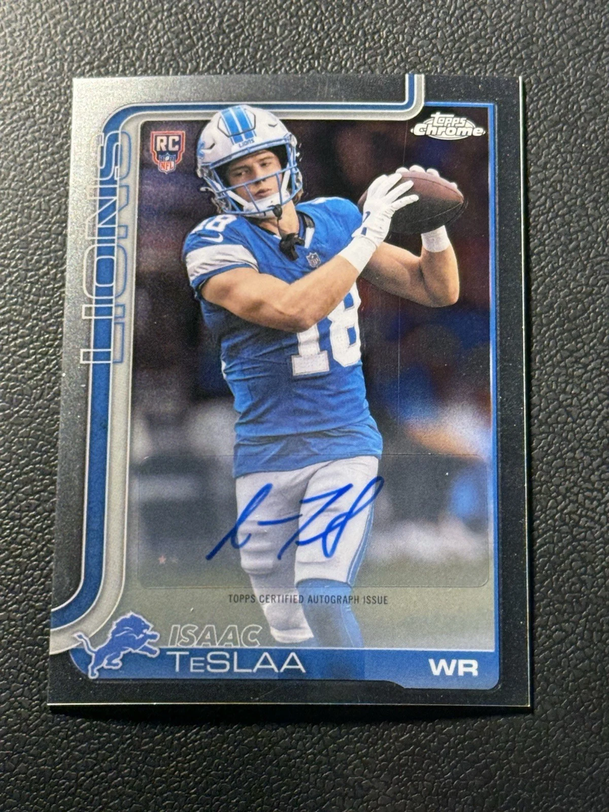 Isaac TeSlaa 2025 Topps Chrome Football card