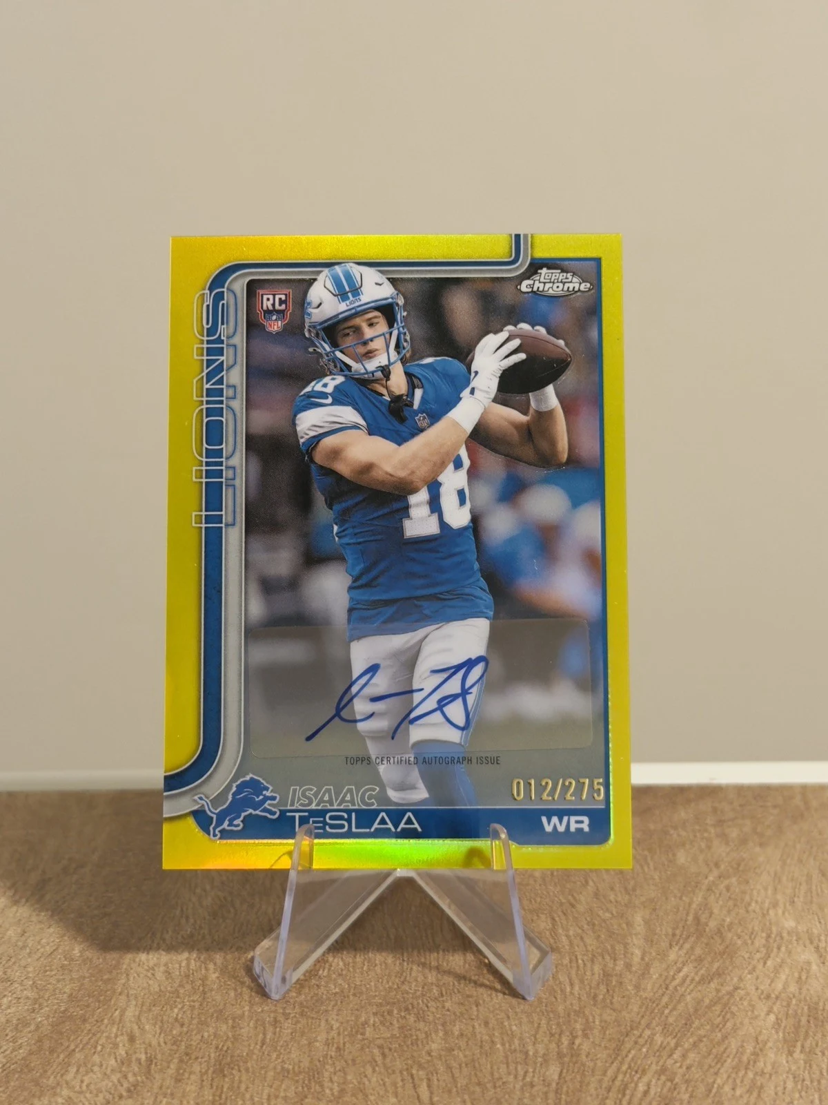 Isaac TeSlaa 2025 Topps Chrome Football card