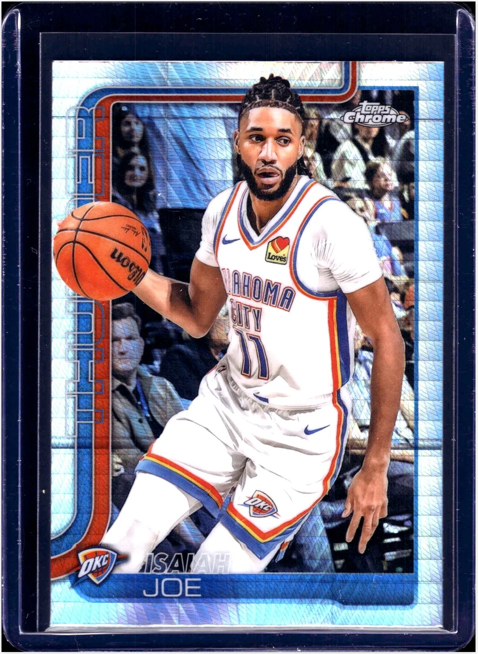 Isaiah Joe 2025-26 Topps Chrome #121 Prism Refractor basketball card - Front