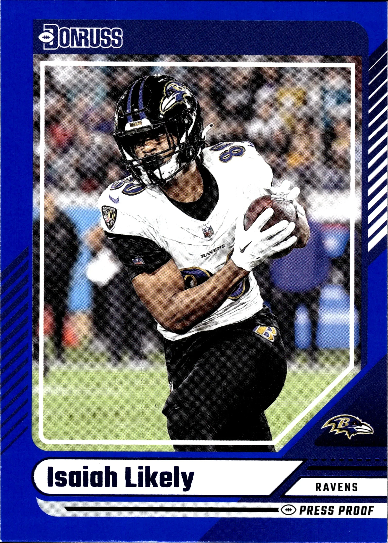 Isaiah Likely 2024 Donruss #270 Press Proof Blue football card - Front