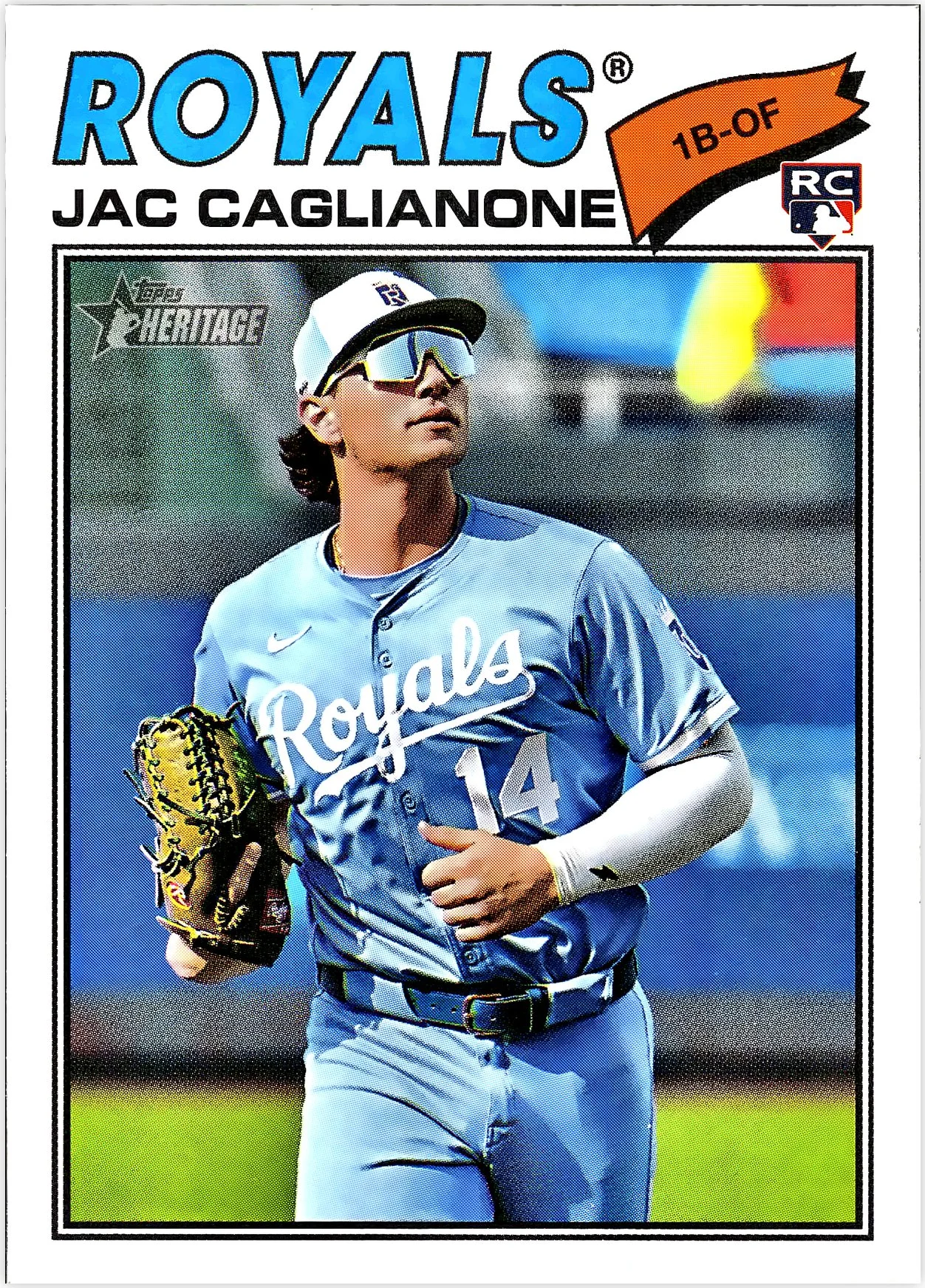 Jac Caglianone Rookie Card 2026 Topps Heritage #136 baseball rookie card - Front