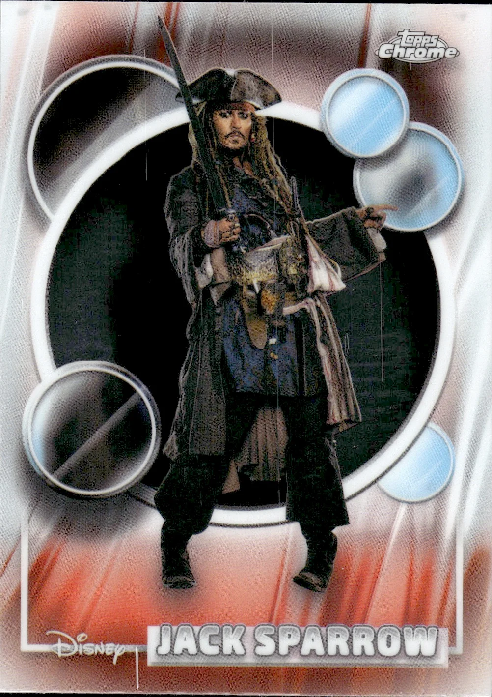 Jack Sparrow #14 Disney Icons Red 2026 Topps Chrome Disney trading card - Front