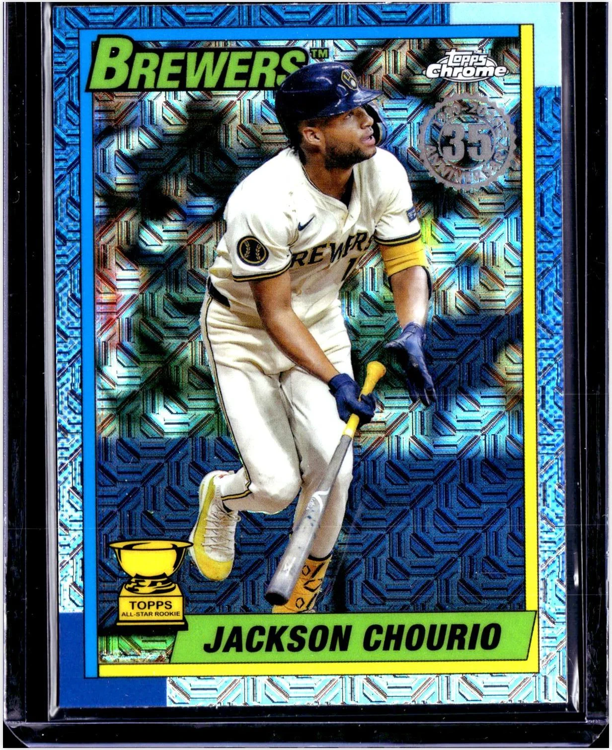 Jackson Chourio 2025 Topps #T90C-41 1990 Topps Baseball 35th Anniversary Chrome (Series One) baseball card - Front