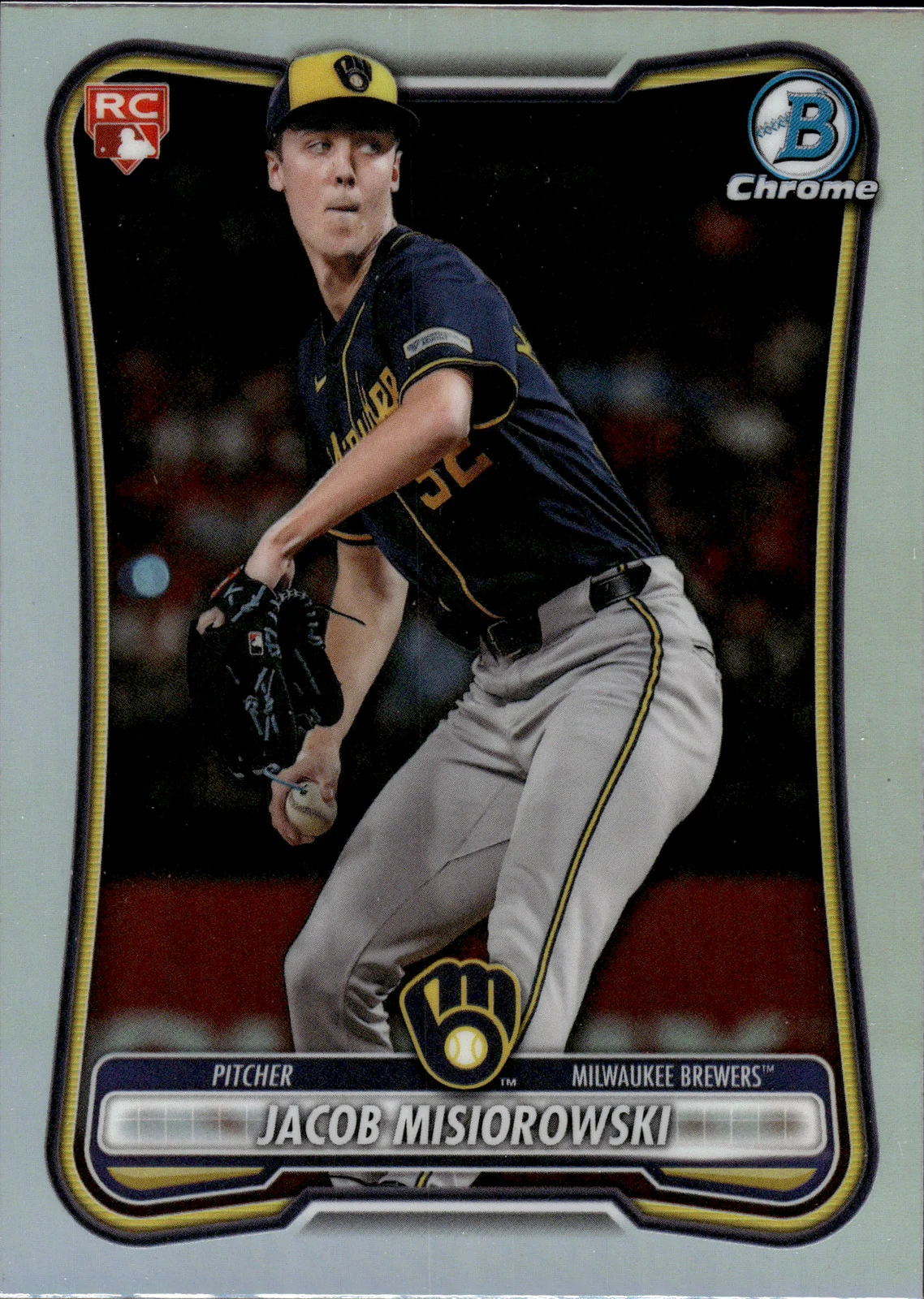 Jacob Misiorowski #35 Rookie Card 2026 Bowman Chrome Baseball Red Rookie Variation front