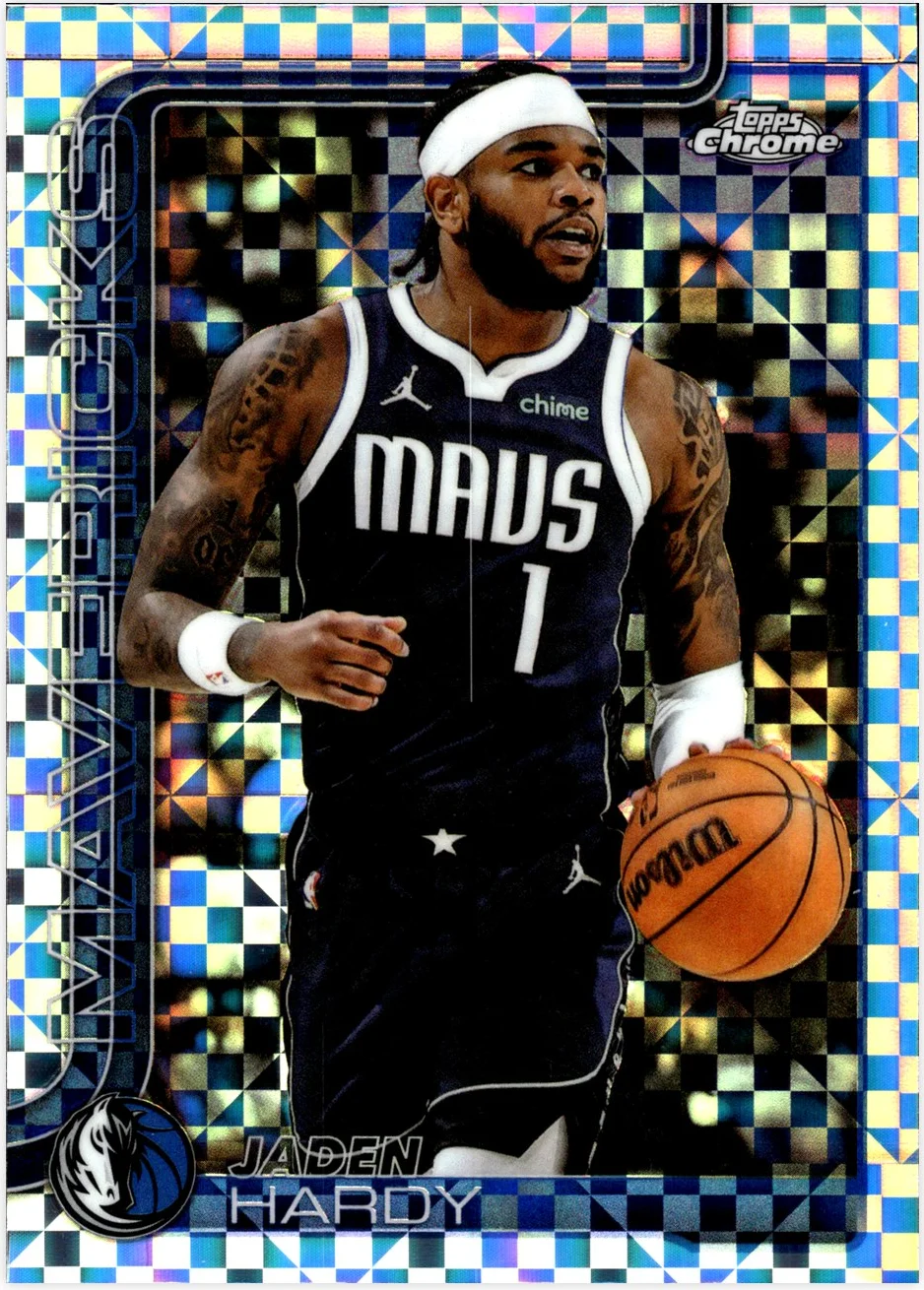 Jaden Hardy 2025-26 Topps Chrome #60 X-Fractor basketball card - Front