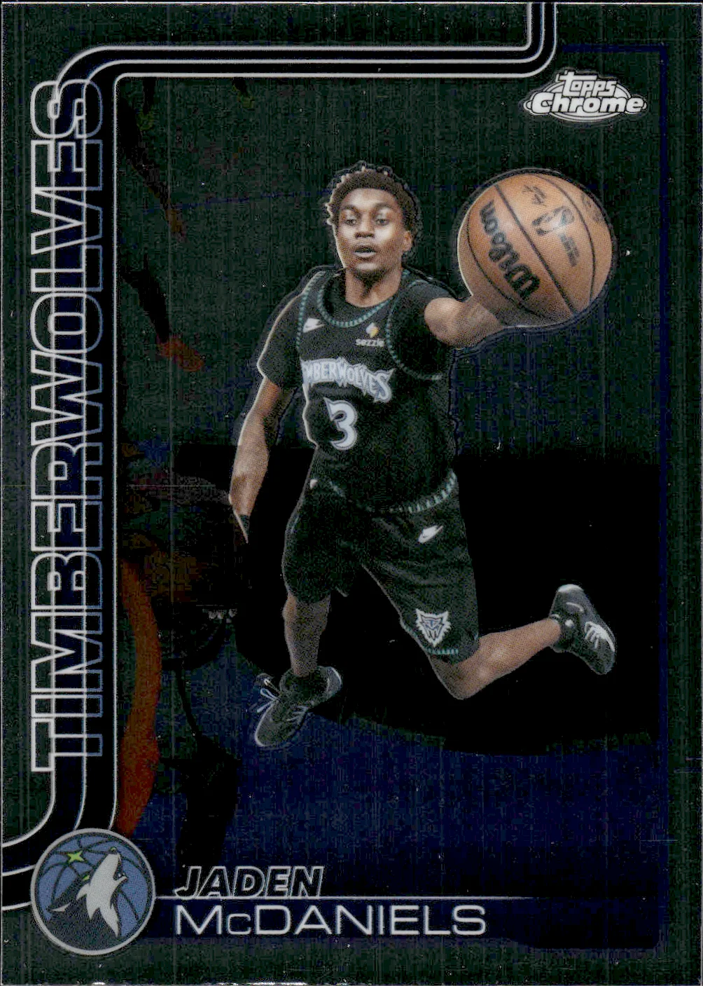 Jaden McDaniels #126 2025 Topps Chrome Update Basketball basketball card - Front