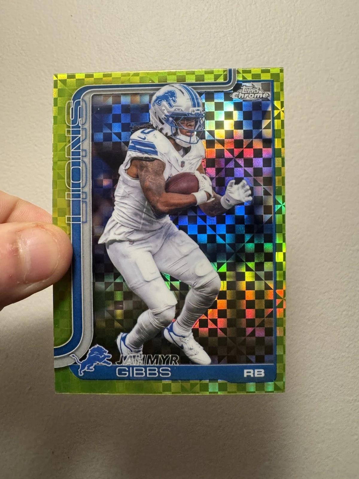 Jahmyr Gibbs 2025 Topps Chrome Football card
