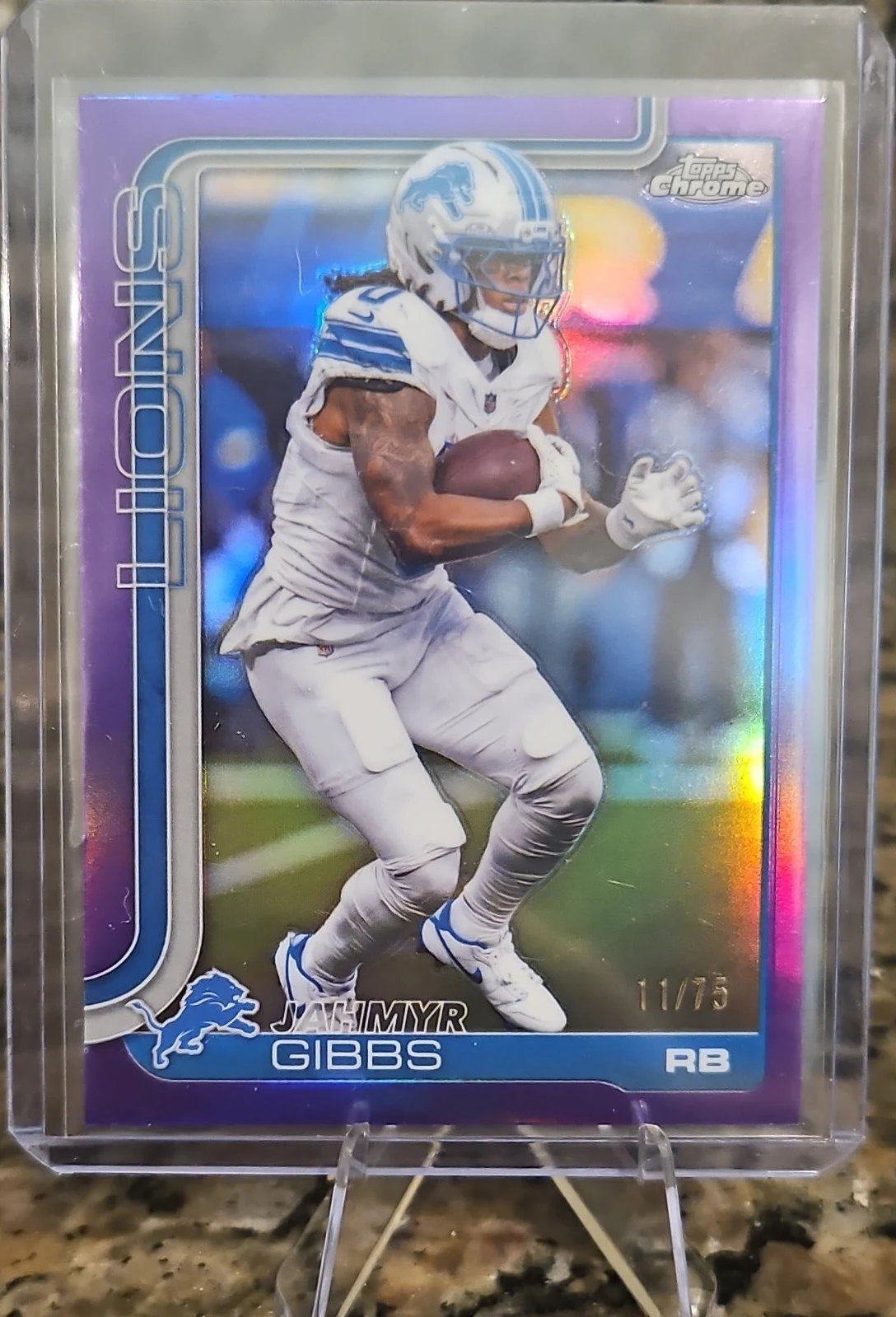 Jahmyr Gibbs 2025 Topps Chrome Football card