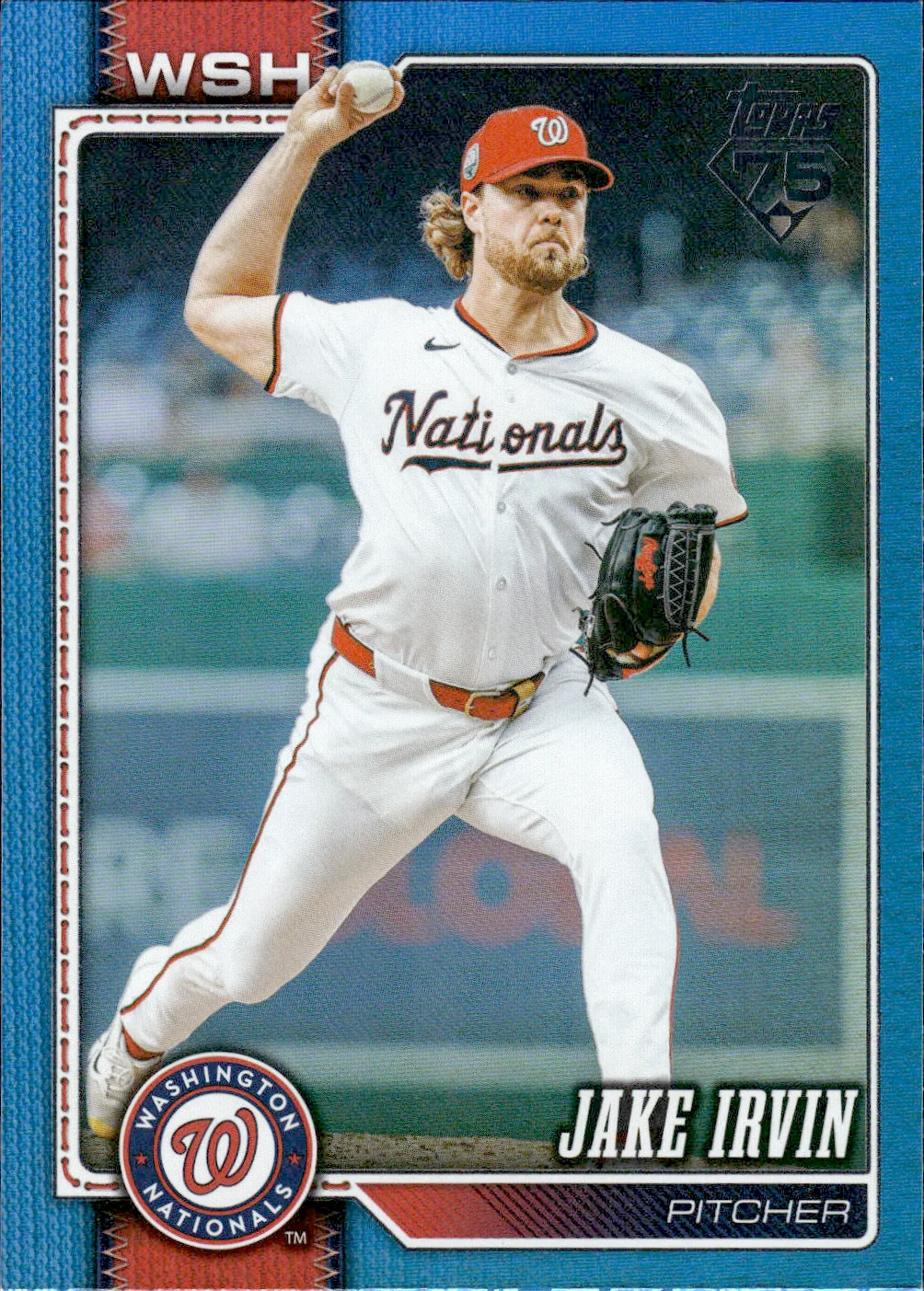 Jake Irvin #487 Blue Rainbow Foil /150 2026 Topps Series 2 Baseball baseball card - Front