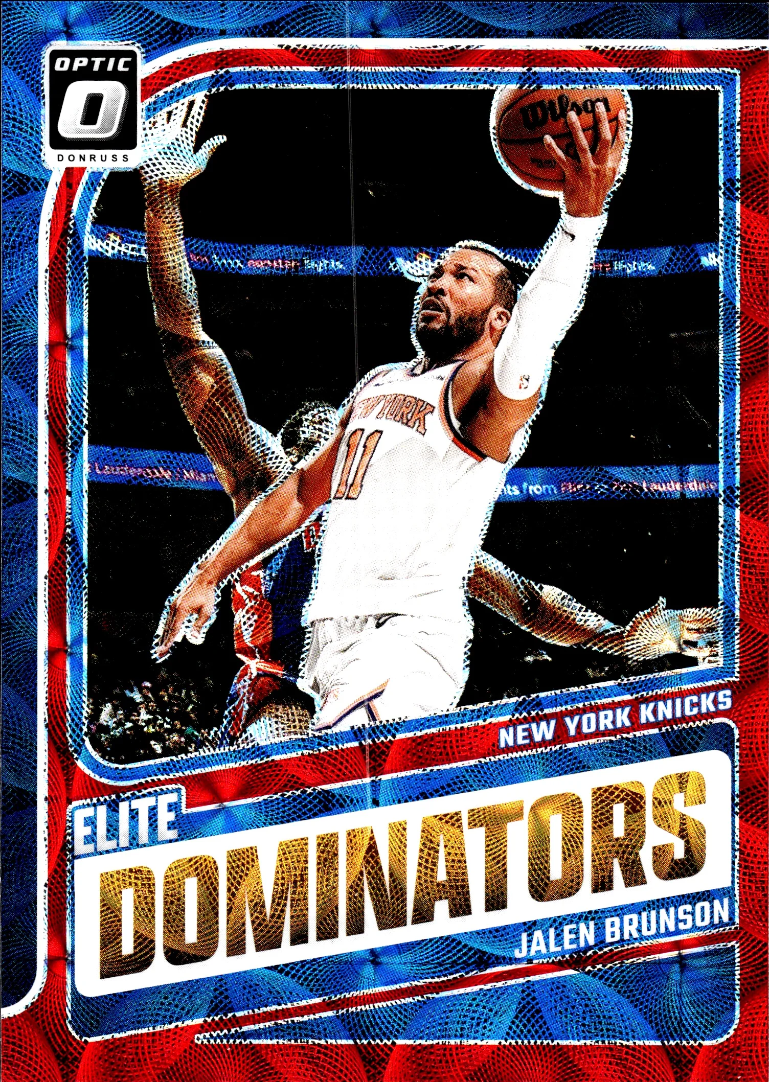 Jalen Brunson 2024-25 Donruss Optic #20 Elite Dominators Red International basketball card - Front