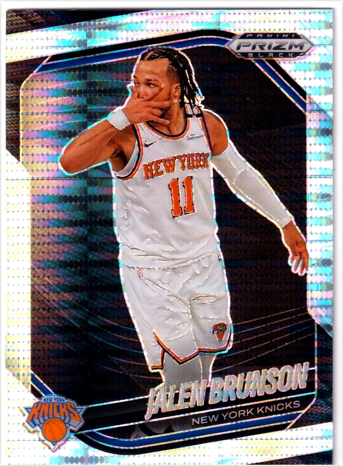 Jalen Brunson 2024-25 Panini Prizm Black #160 Pulsar basketball card - Front