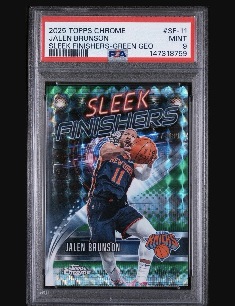 Jalen Brunson 2025 Topps Chrome Basketball card