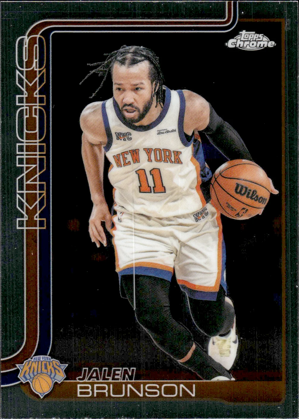 Jalen Brunson #20 2025 Topps Chrome Update Basketball basketball card - Front