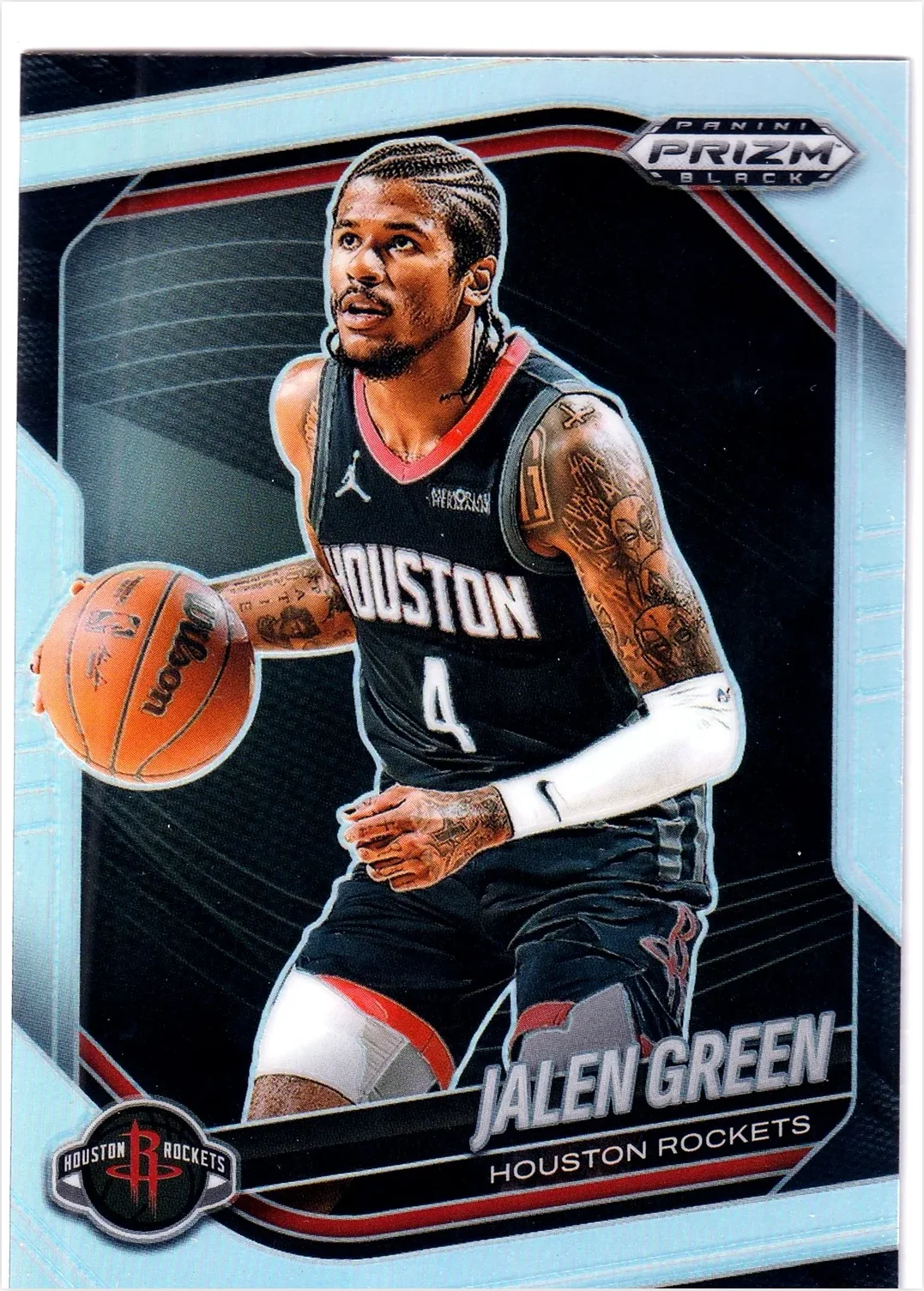 Jalen Green 2024-25 Panini Prizm Black #57 Silver basketball card - Front