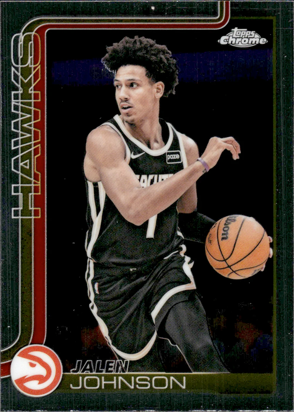 Jalen Johnson #49 2025 Topps Chrome Update Basketball basketball card - Front