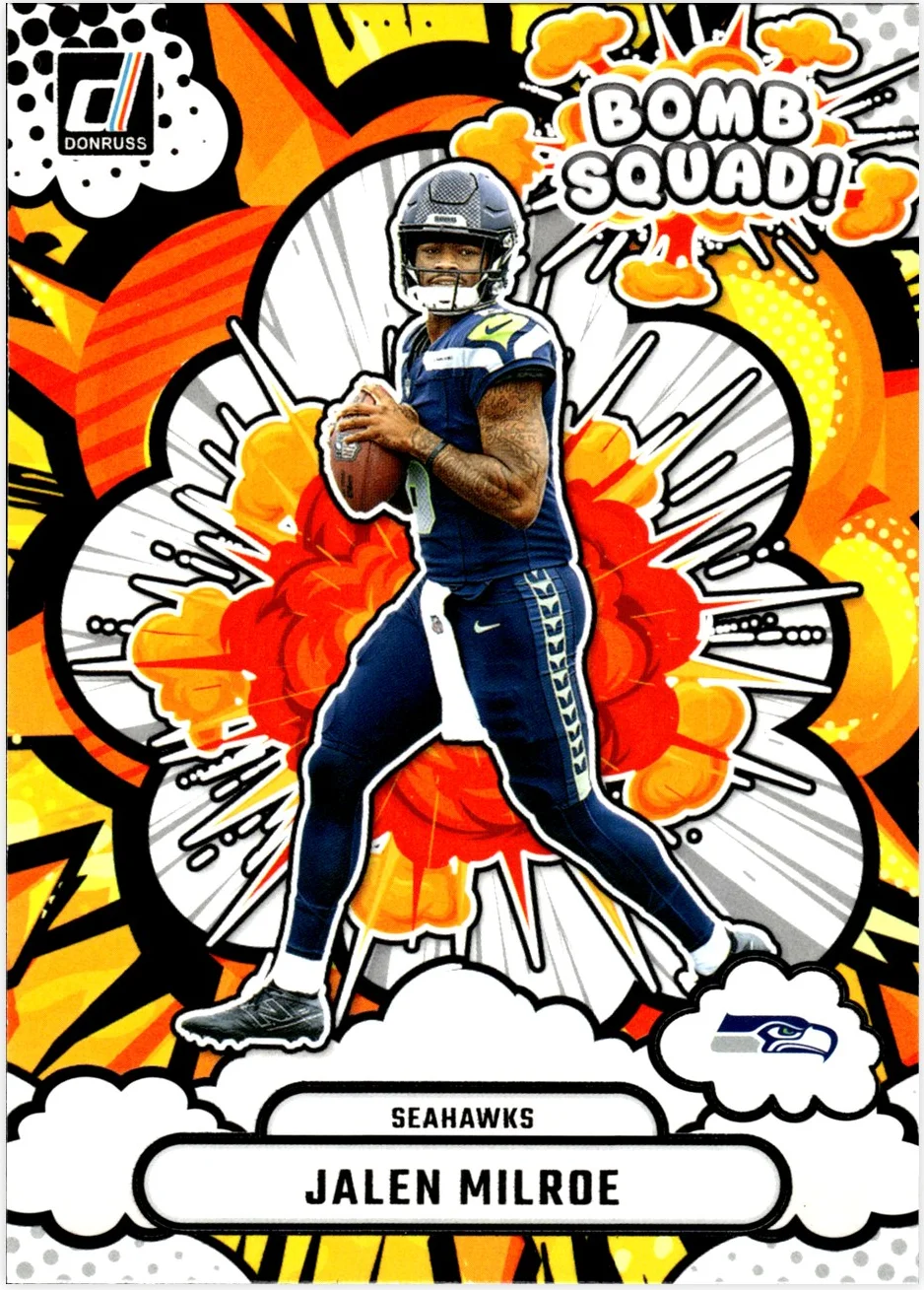 Jalen Milroe 2025 Donruss #BS-JME Bomb Squad football card - Front