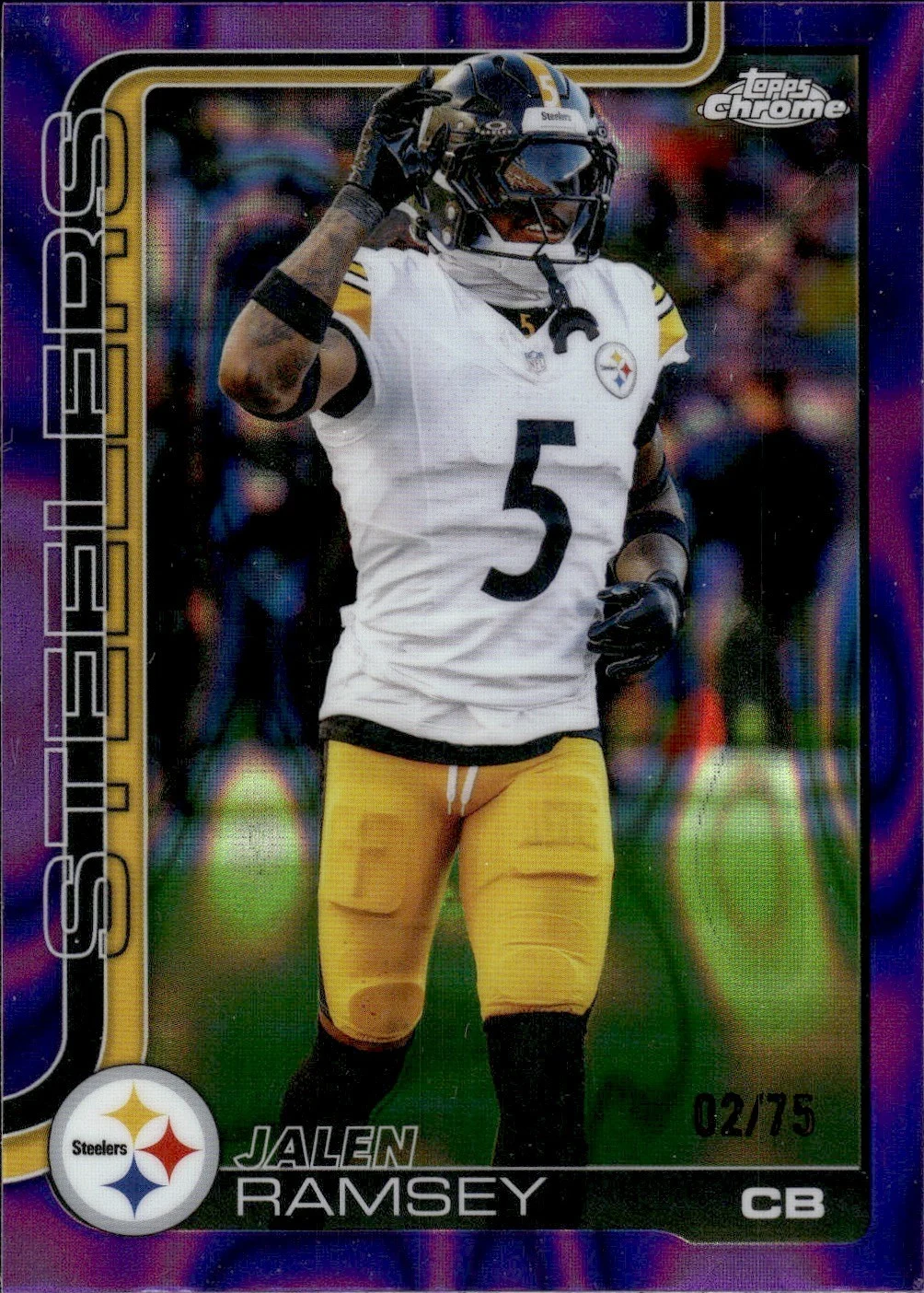 Jalen Ramsey #191 2025 Topps Chrome Football Purple Lava Refractor front
