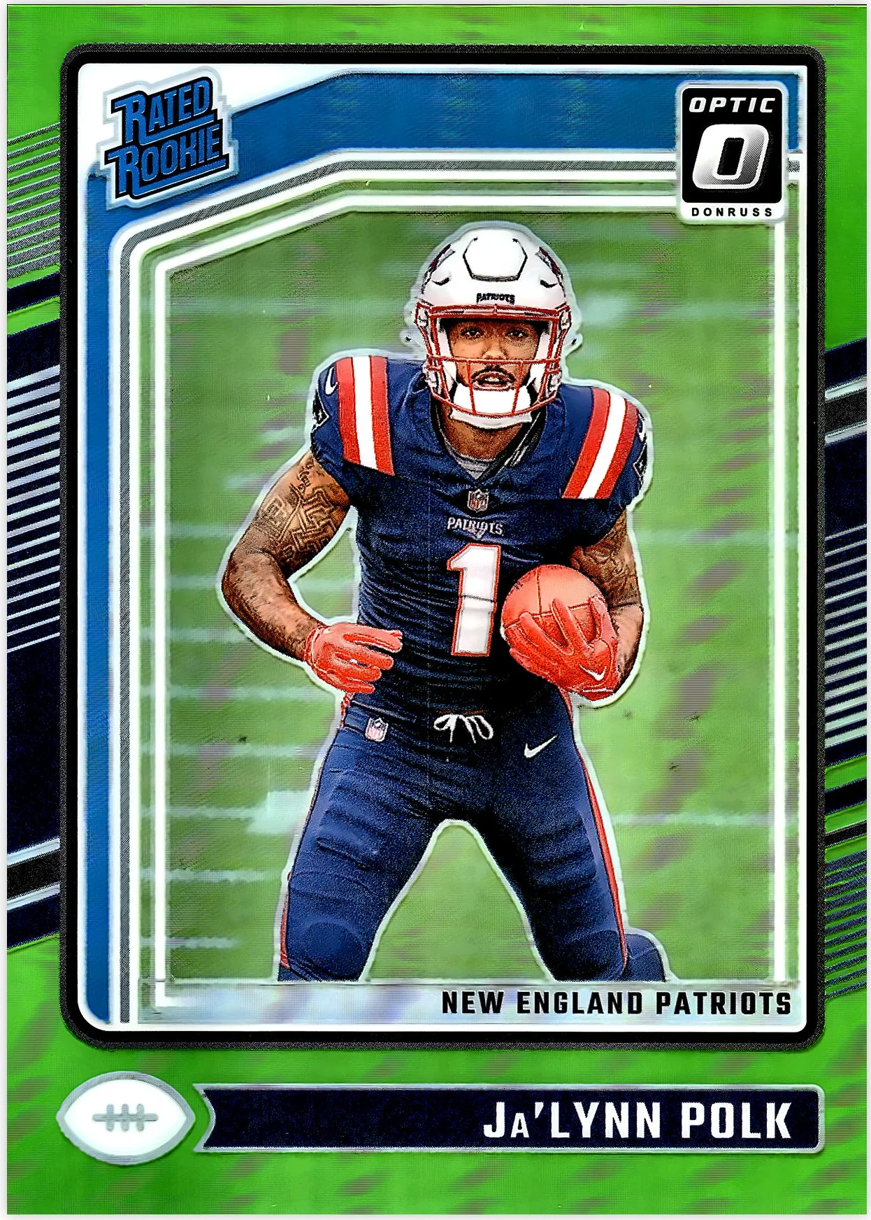 Ja'Lynn Polk 2024 Donruss Optic #240 Lime Green football card - Front