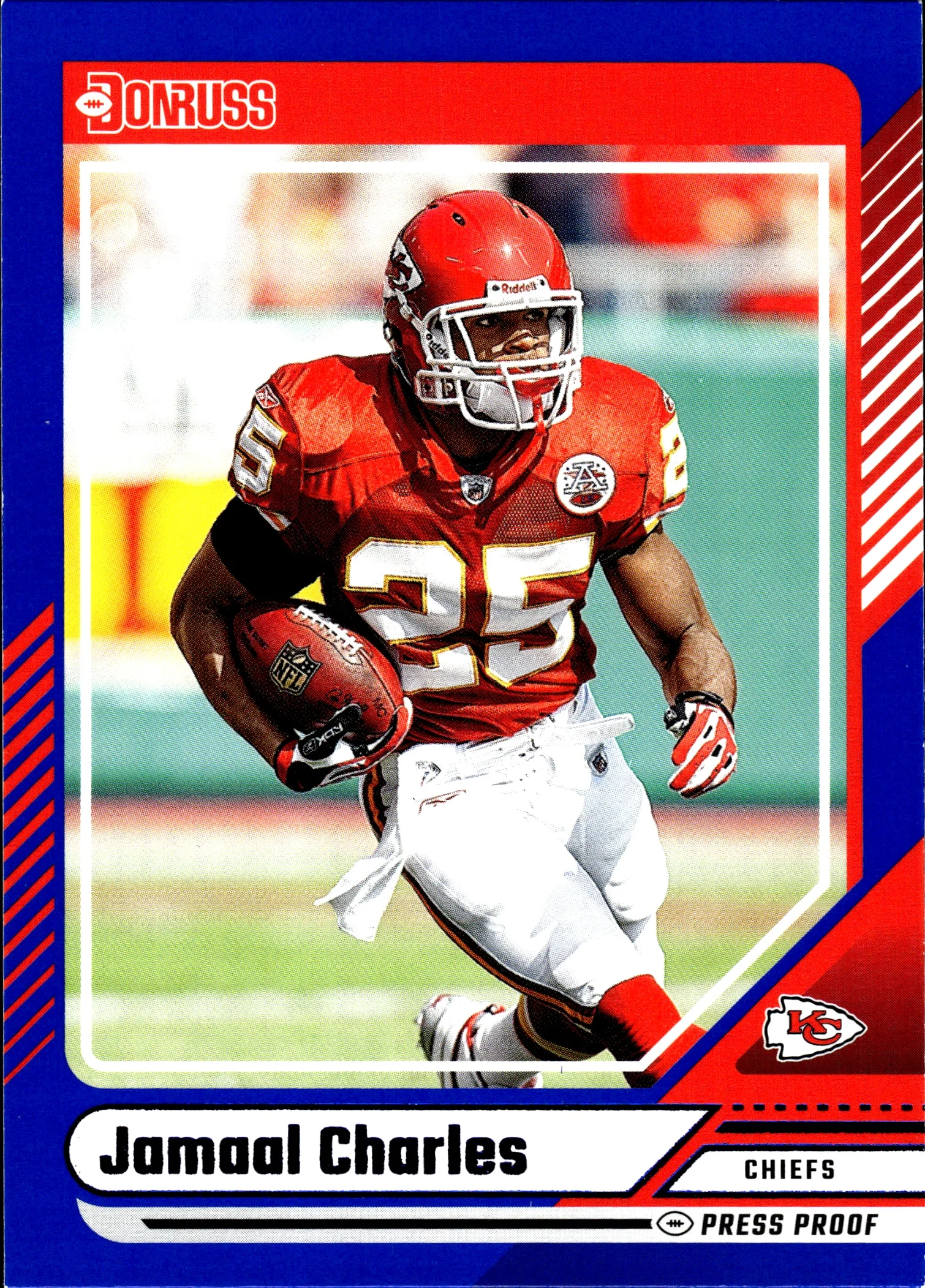 Jamaal Charles 2024 Donruss #197 Press Proof Blue football card - Front