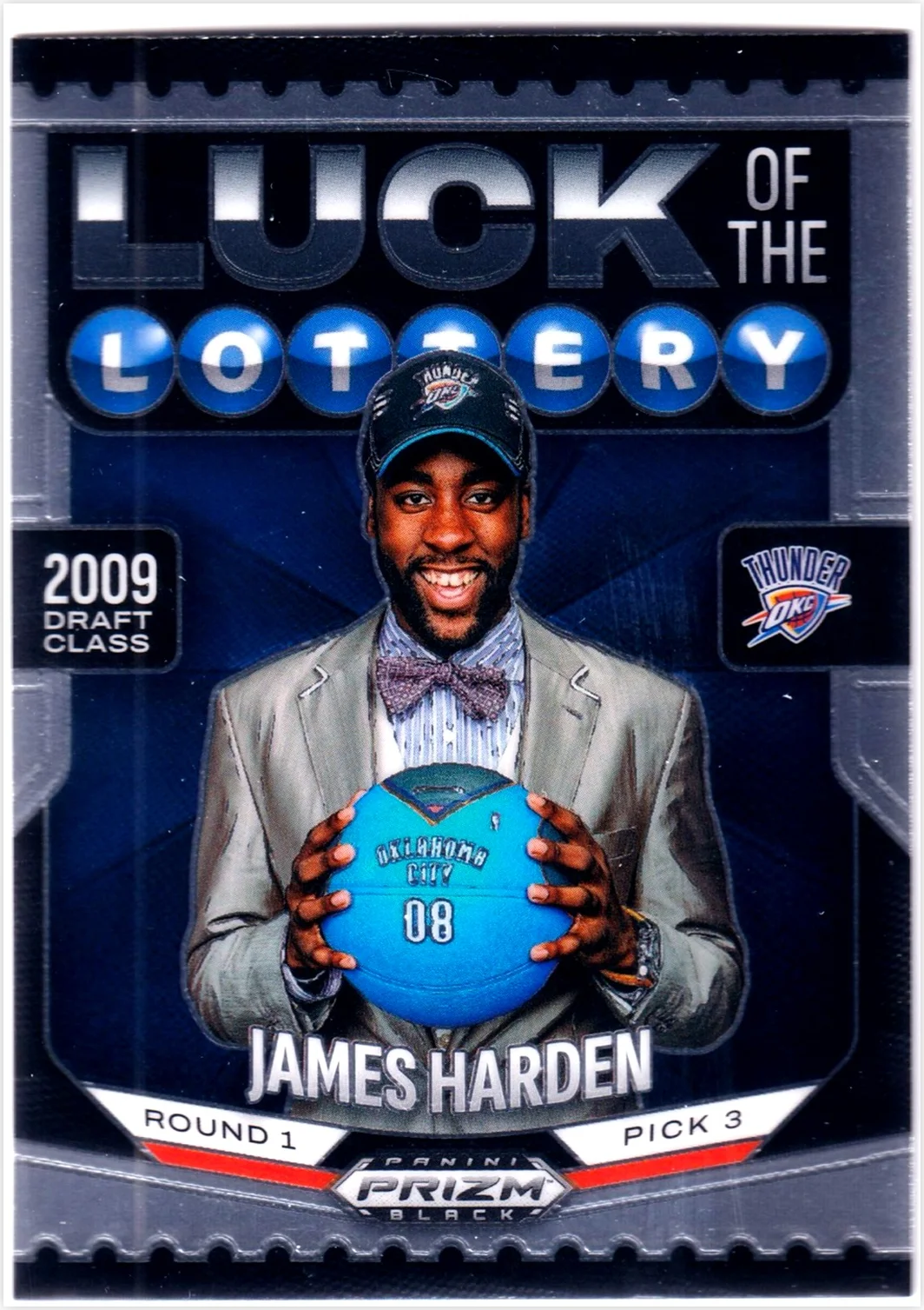 James Harden 2024-25 Panini Prizm Black #11 Luck of the Lottery basketball card - Front