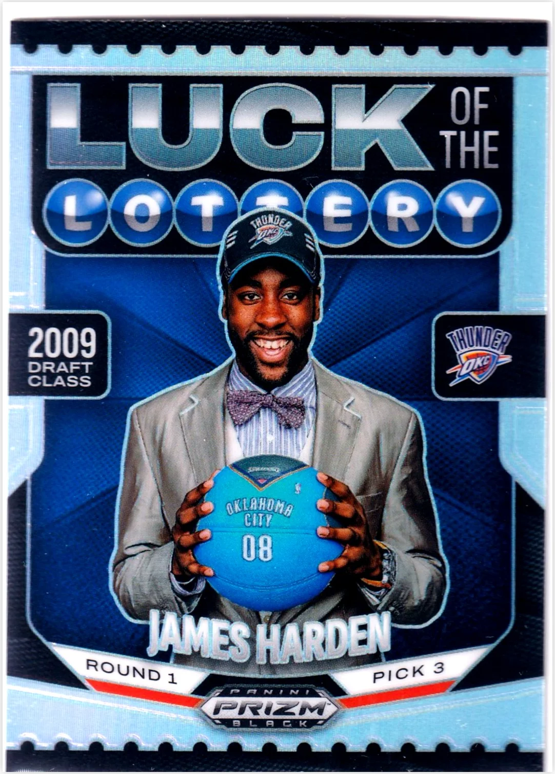 James Harden 2024-25 Panini Prizm Black #11 Luck of the Lottery Silver basketball card - Front