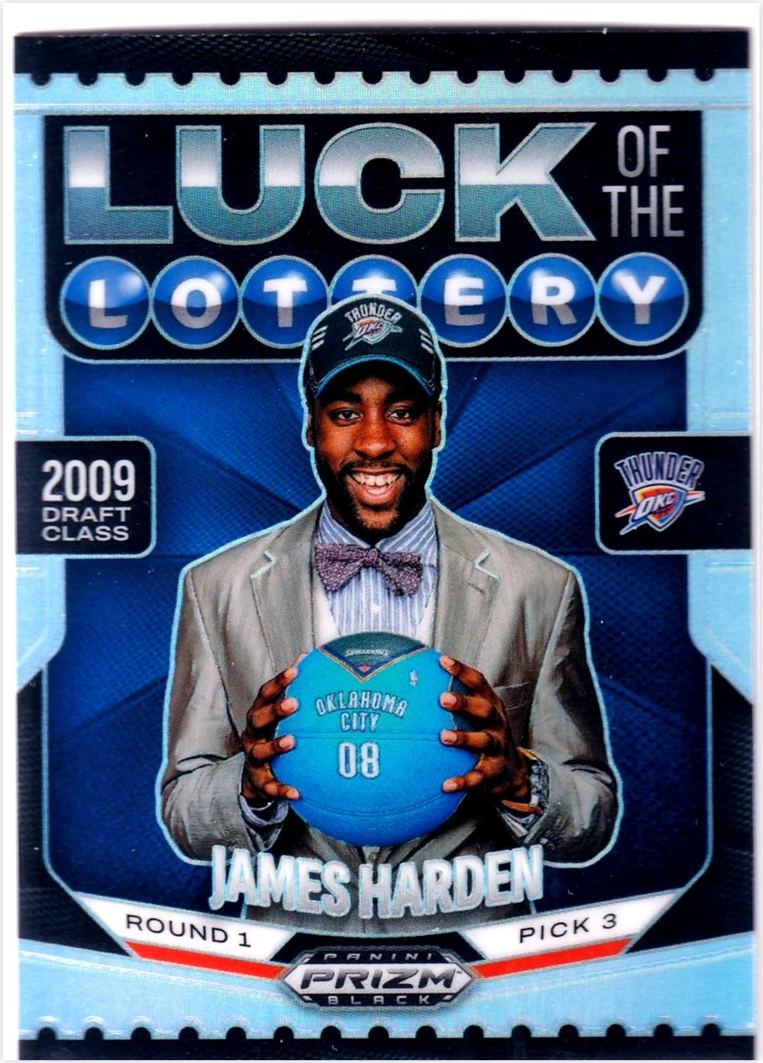 James Harden 2024-25 Panini Prizm Black #11 Luck of the Lottery Silver Prizm basketball card - Front