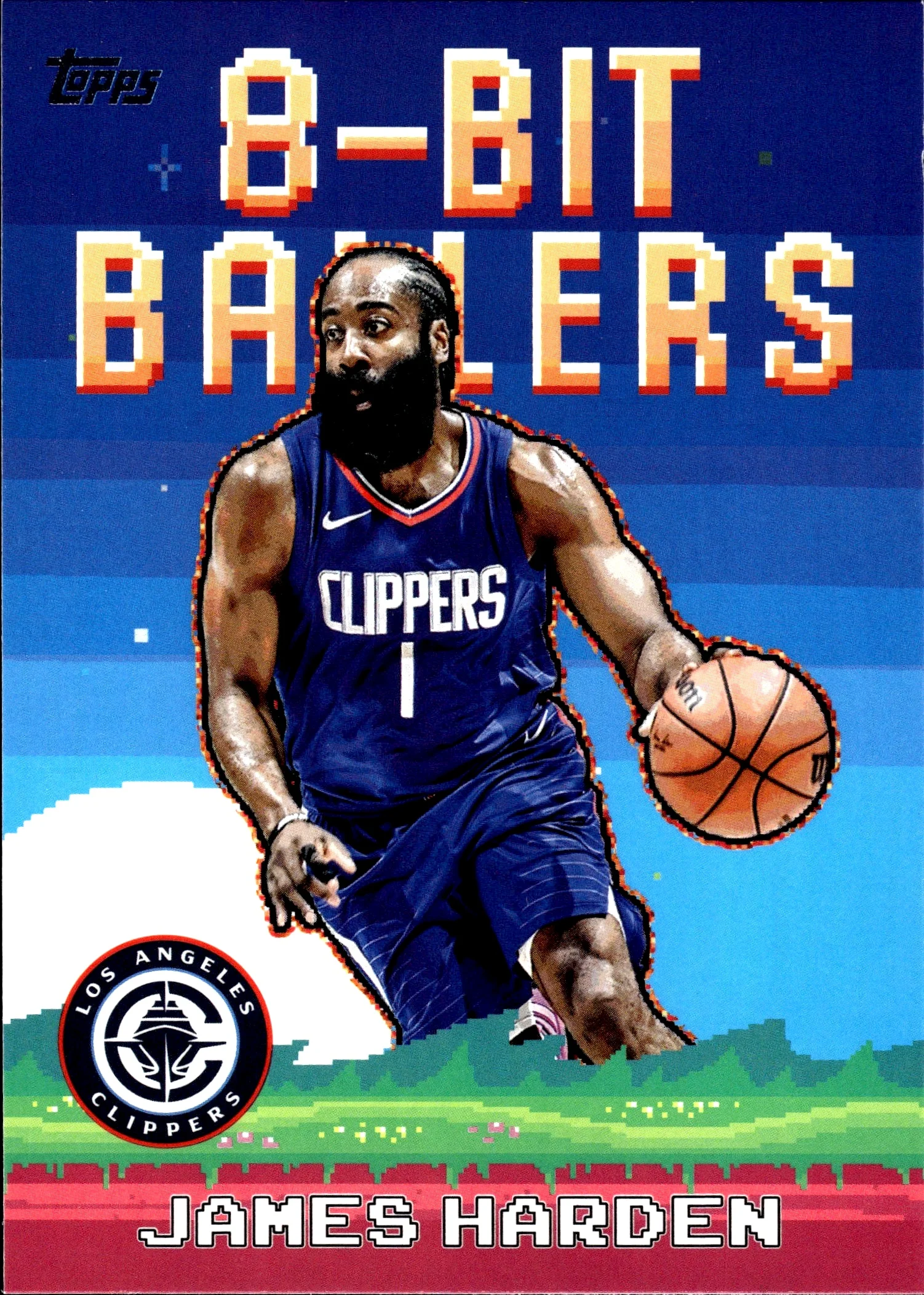 James Harden 2025-26 Topps #8B-16 8-Bit Ballers basketball card - Front