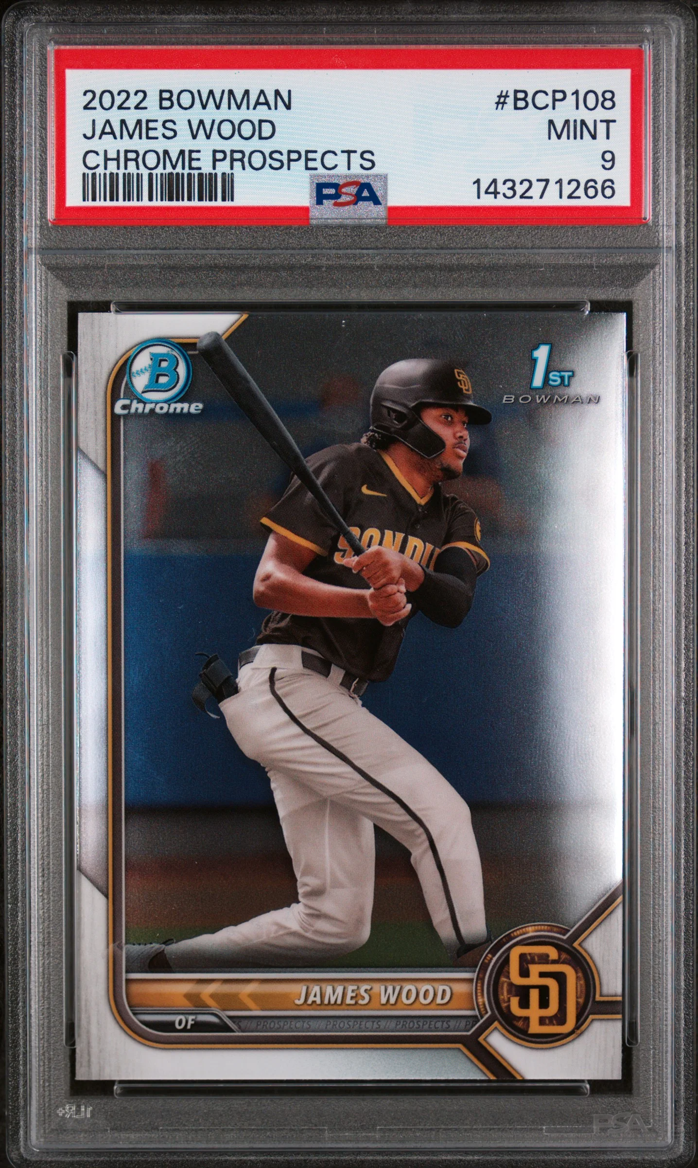 James Wood 2022 Bowman Chrome Prospects #BCP108 Chrome Prospects baseball card - Front