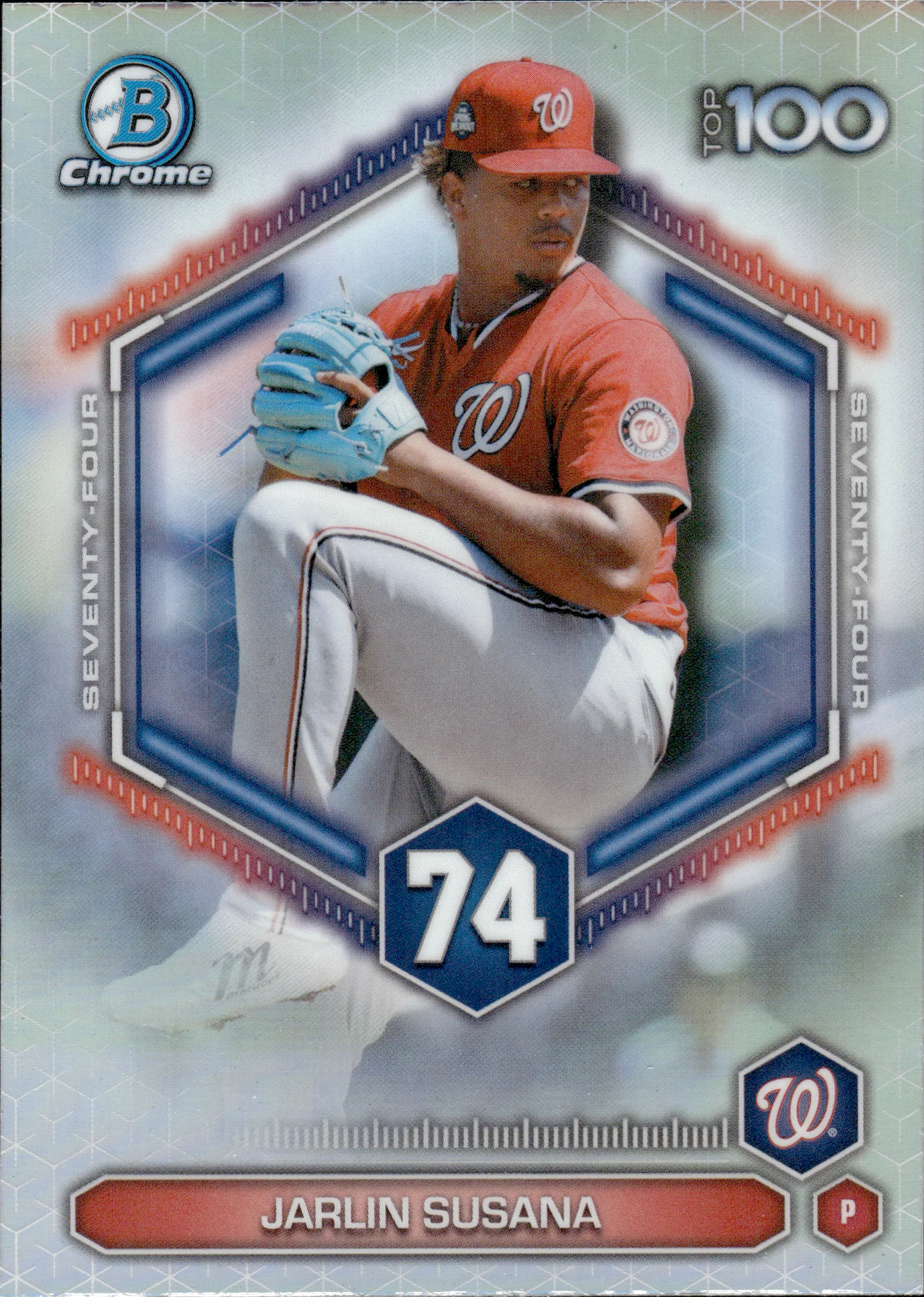 Jarlin Susana #BTP-74 2026 Topps Bowman Chrome Baseball Top 100 baseball card - Front