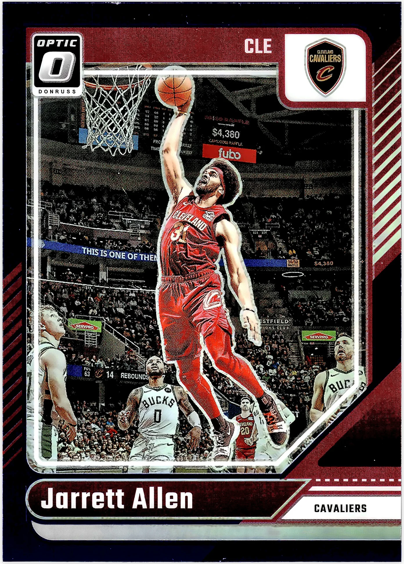 Jarrett Allen 2024-25 Donruss Optic #144 Purple basketball card - Front