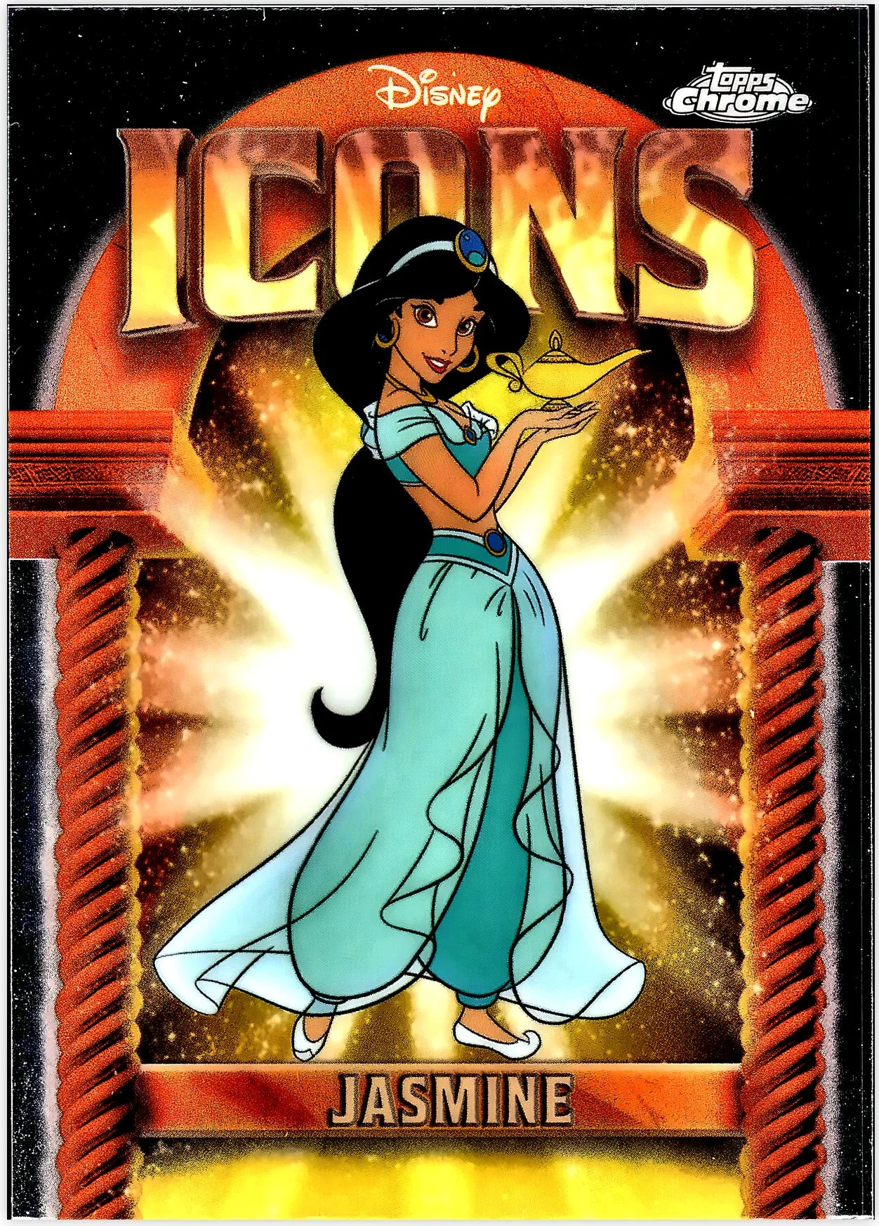 Jasmine 2025 Topps Chrome Disney #DI-32 Disney Icons Red trading card - Front