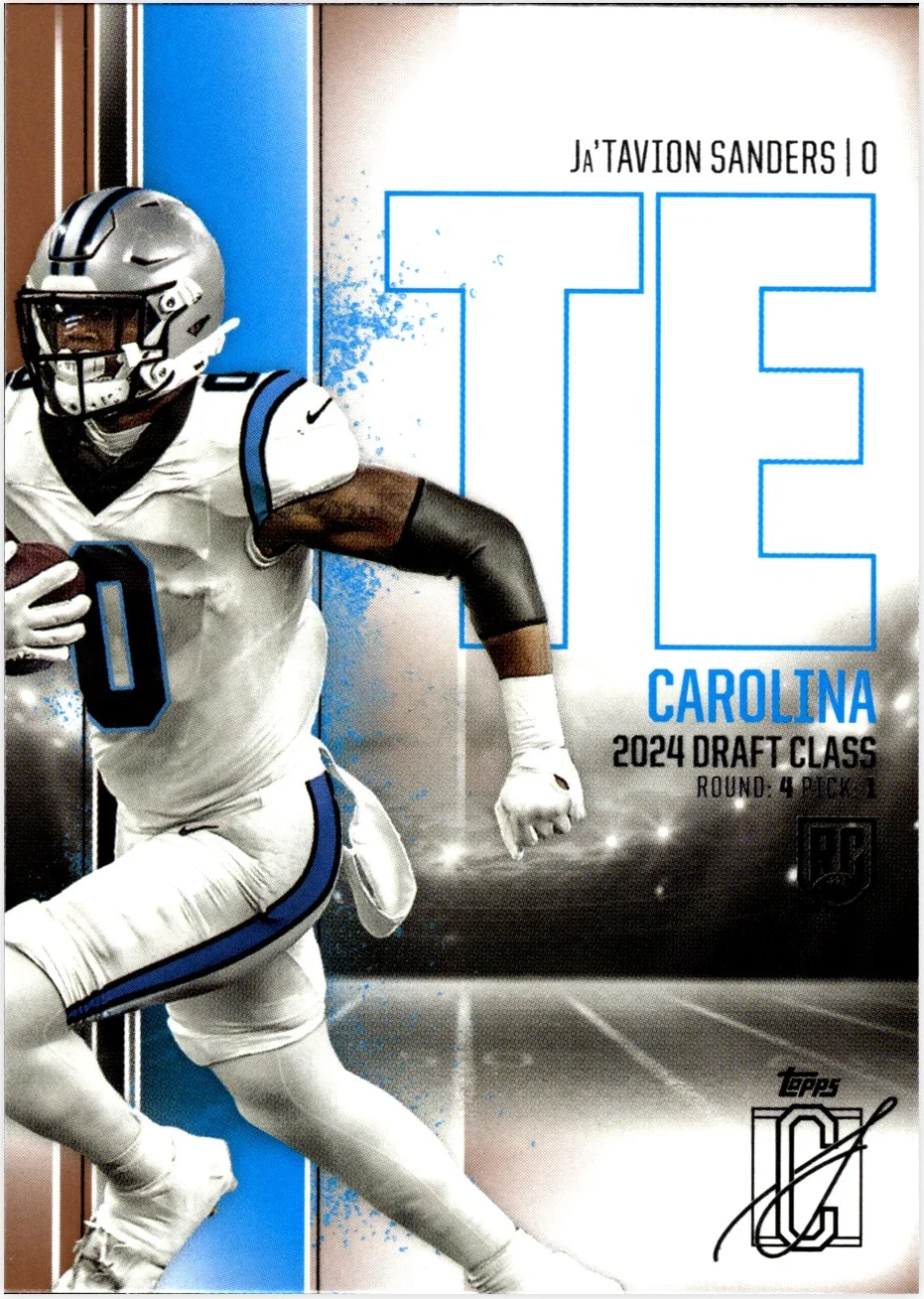 Ja'Tavion Sanders Rookie Card 2024 Topps Signature Class #82 Bronze football rookie card - Front