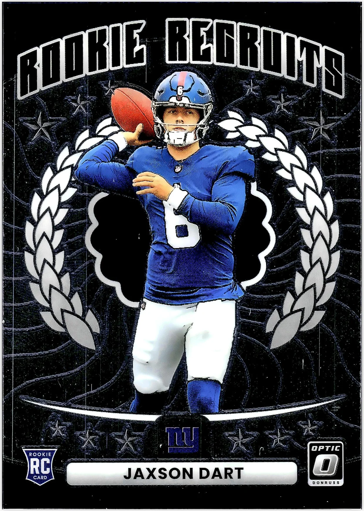 Jaxson Dart 2025 Donruss Optic #2 Rookie Recruits football card - Front