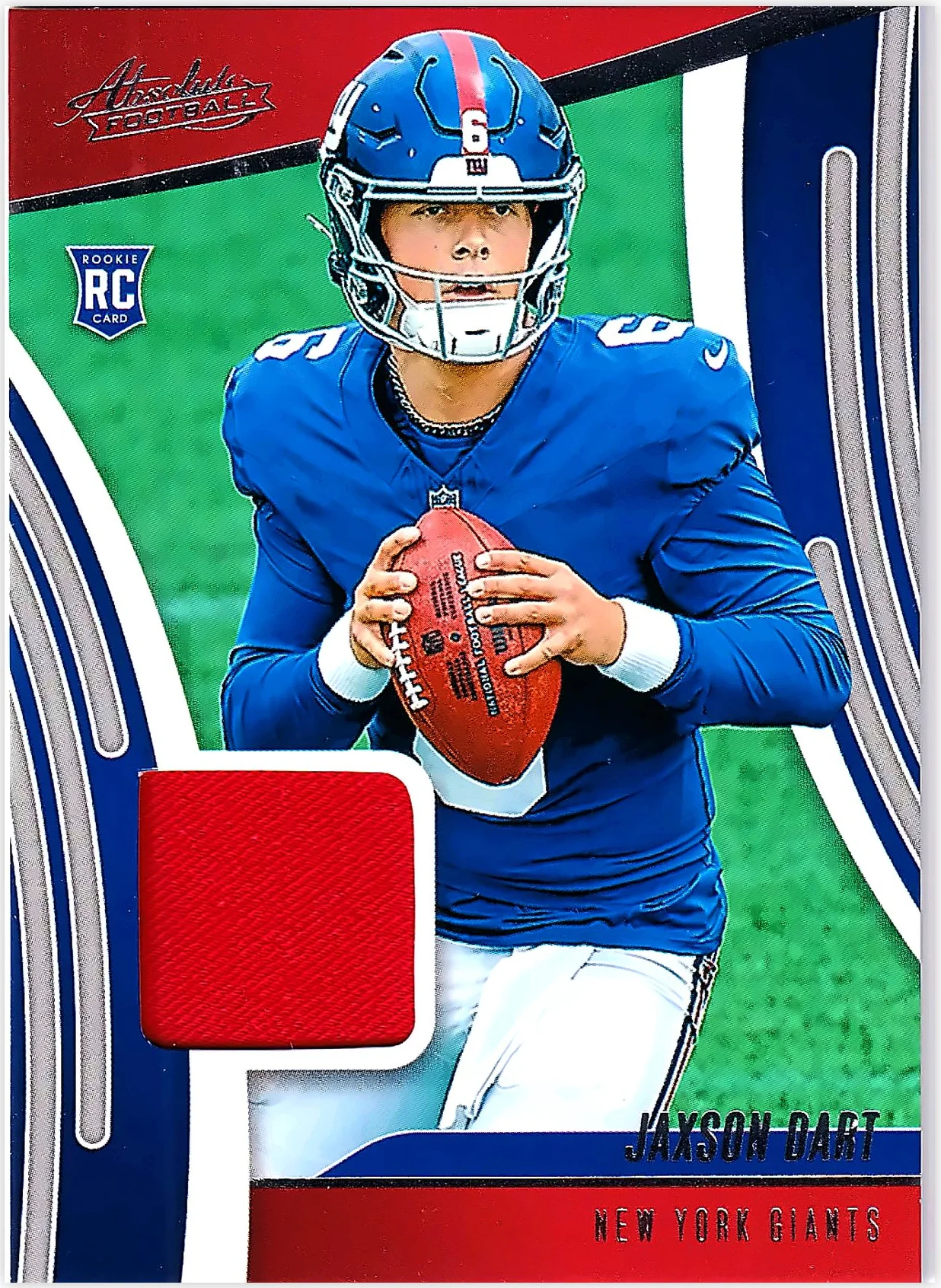 Jaxson Dart 2025 Panini Absolute #ARM-JDT Absolute Rookie Materials football card - Front