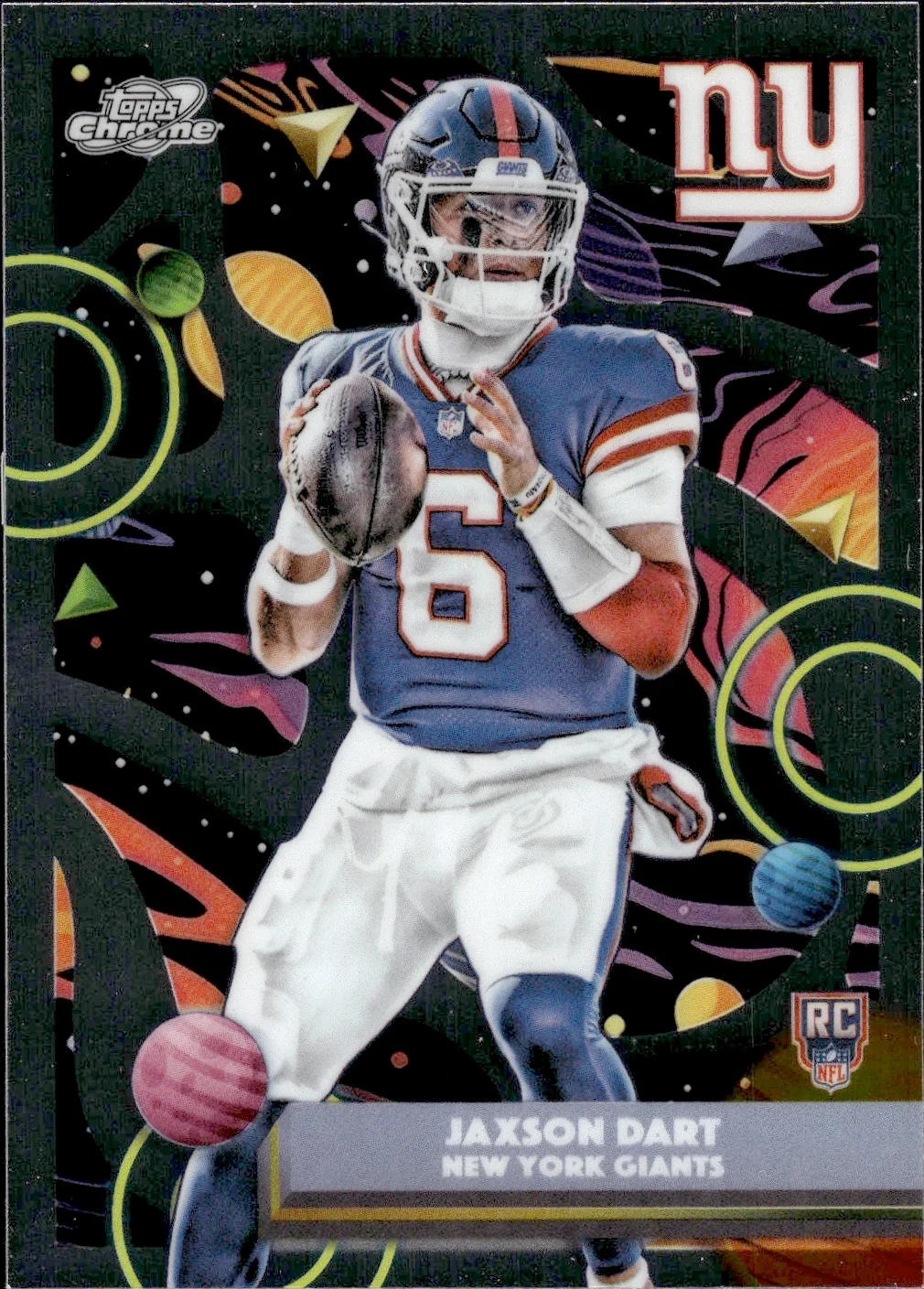 Jaxson Dart #174 Rookie Card 2025 Topps Cosmic Chrome Football football rookie card - Front