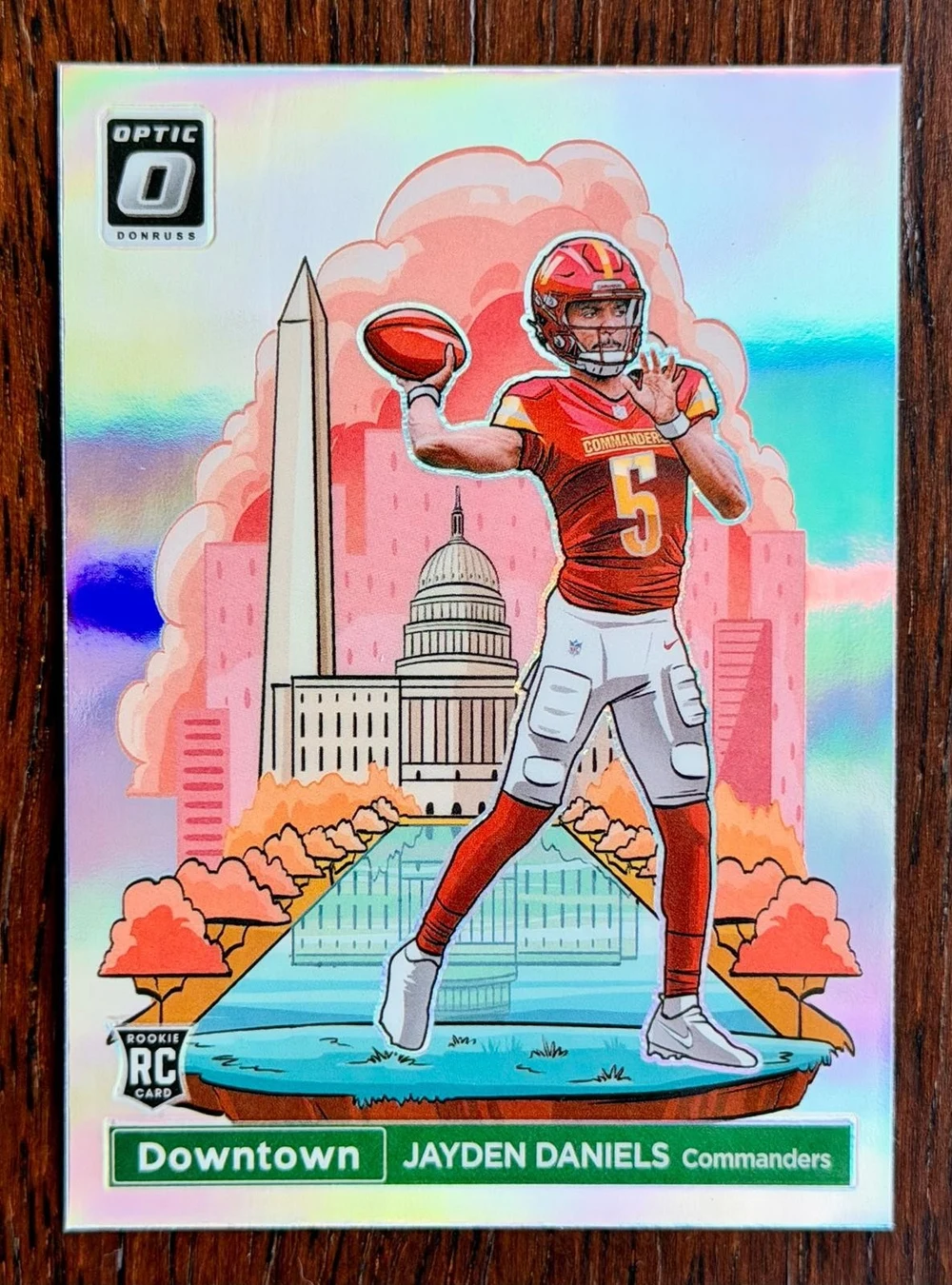 Jayden Daniels #16 2024 Donruss Optic Football Downtown front