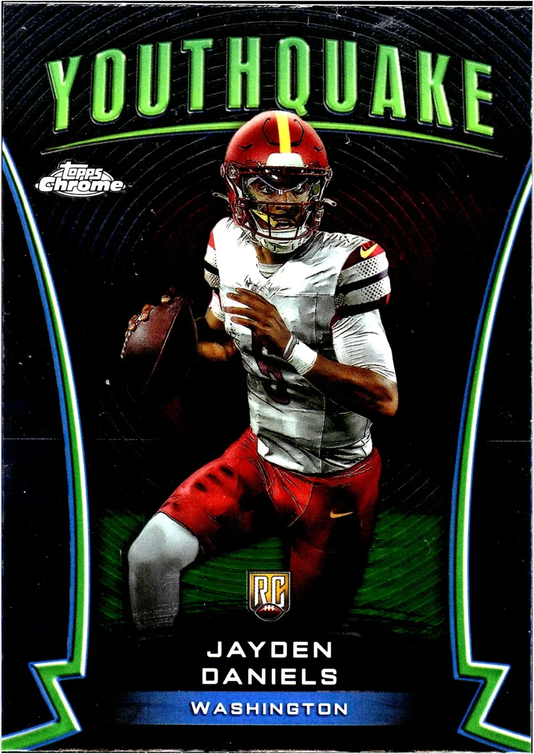 Jayden Daniels 2024 Topps Chrome #Y-3 Youthquake football rookie card - Front