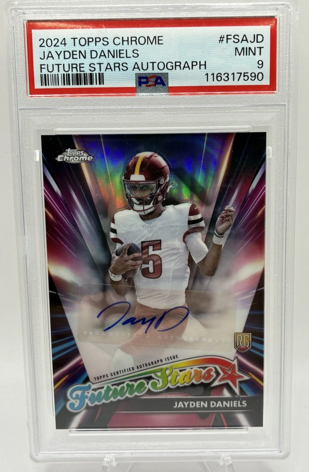 Jayden Daniels 2025 Topps Chrome Football card