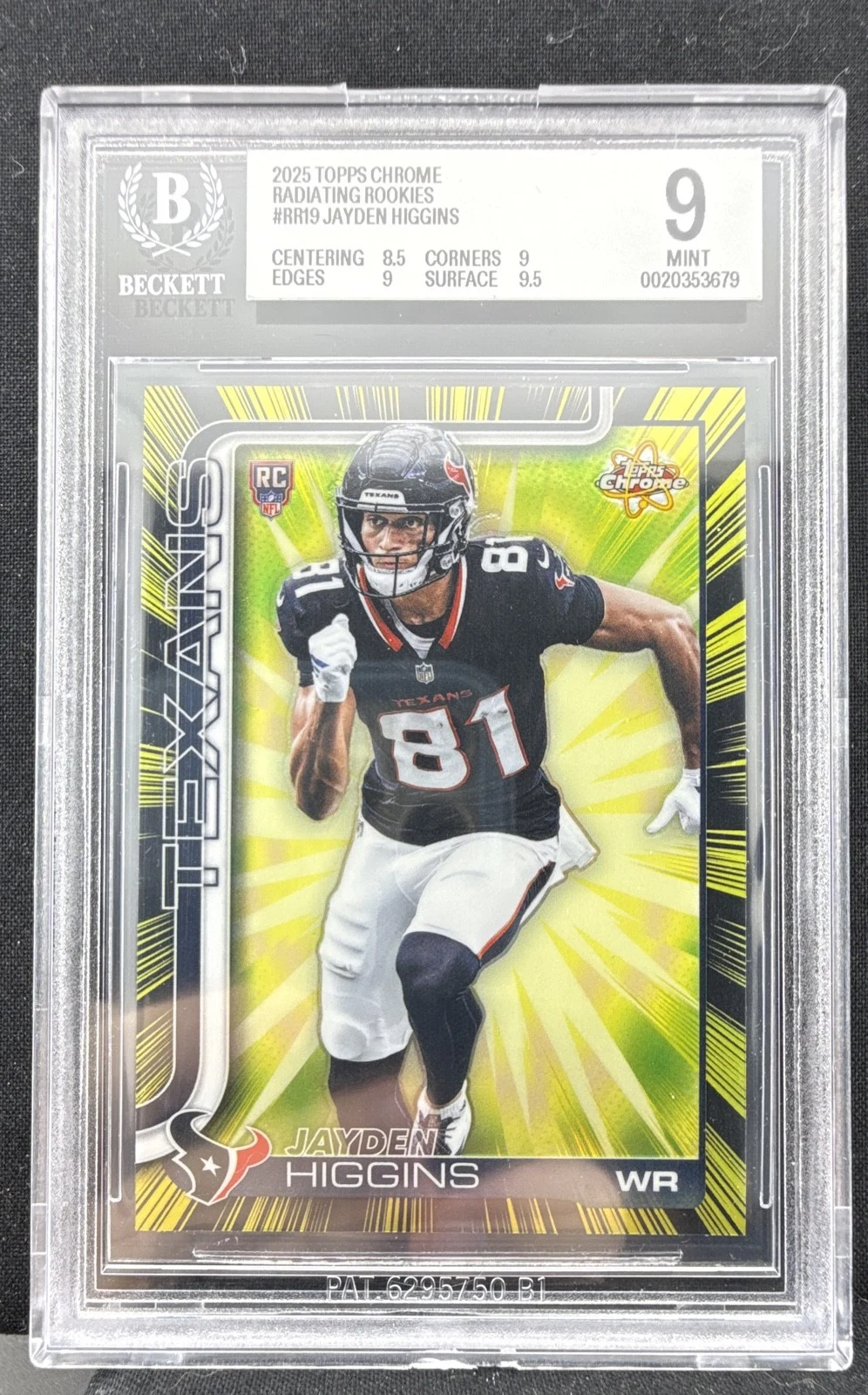 Jayden Higgins 2025 Topps Chrome Football card