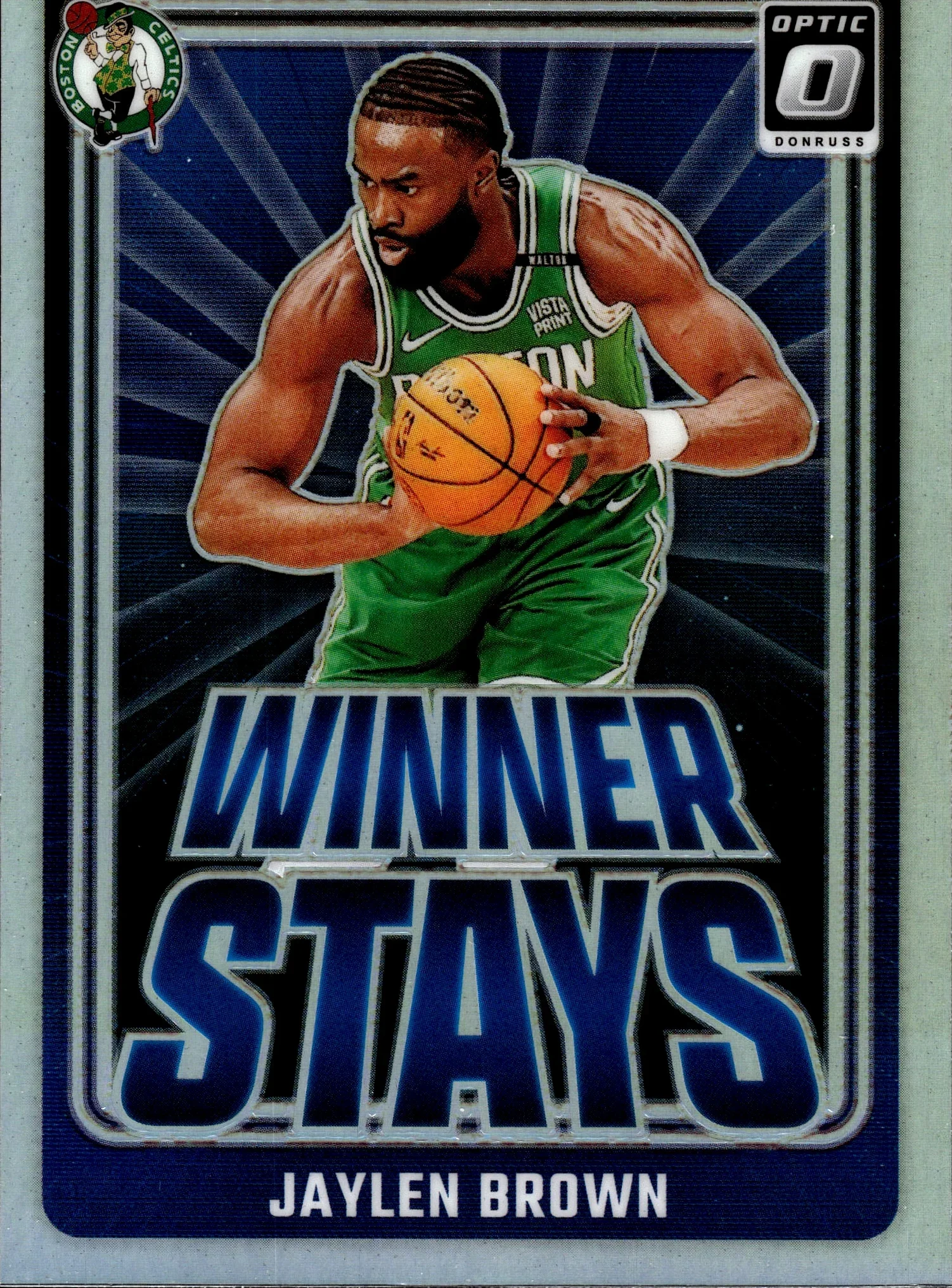 Jaylen Brown 2024-25 Donruss Optic #7 Winner Stays Holo basketball card - Front