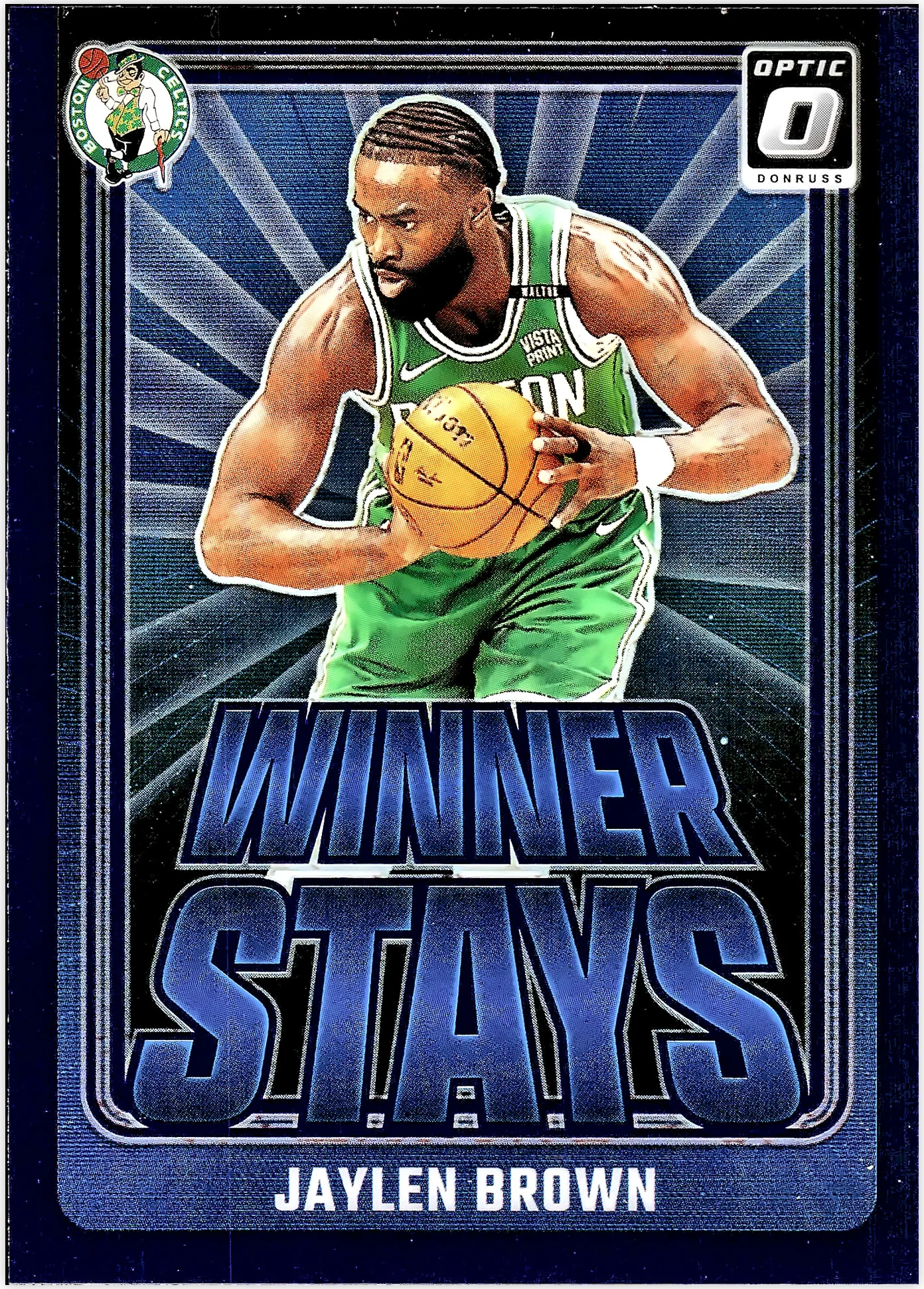 Jaylen Brown 2024-25 Donruss Optic #7 Winner Stays Purple basketball card - Front