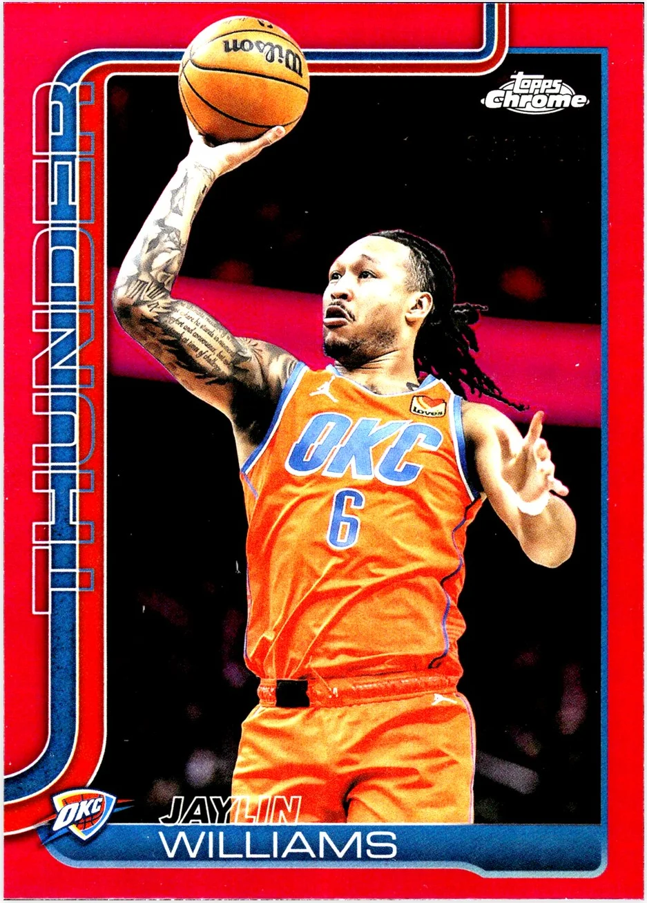 Jaylin Williams 2025-26 Topps Chrome #105 Magenta Refractor basketball card - Front