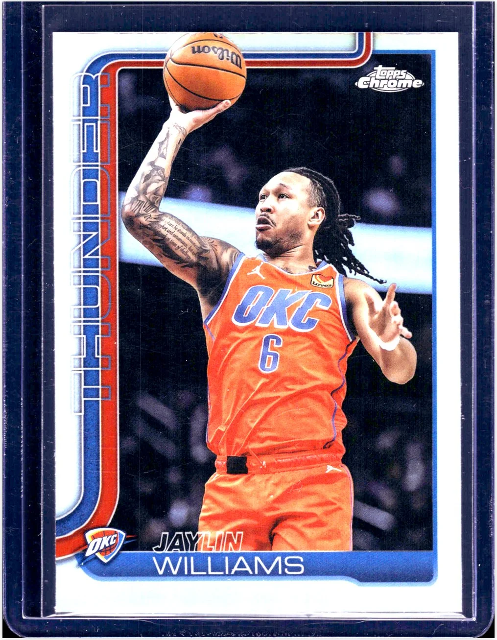 Jaylin Williams 2025-26 Topps Chrome #105 Refractor basketball card - Front
