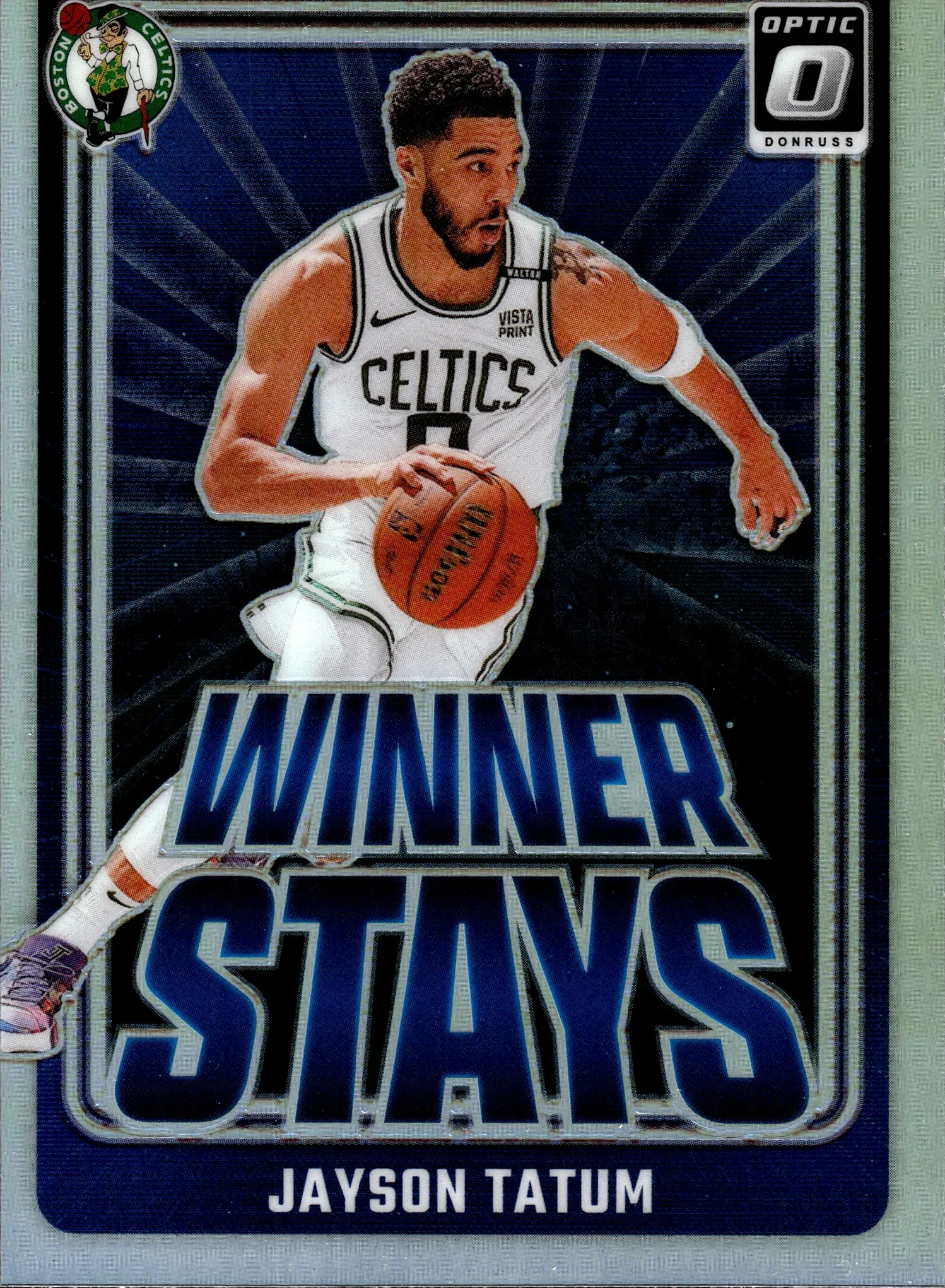 Jayson Tatum 2024-25 Donruss Optic #2 Winner Stays Holo basketball card - Front