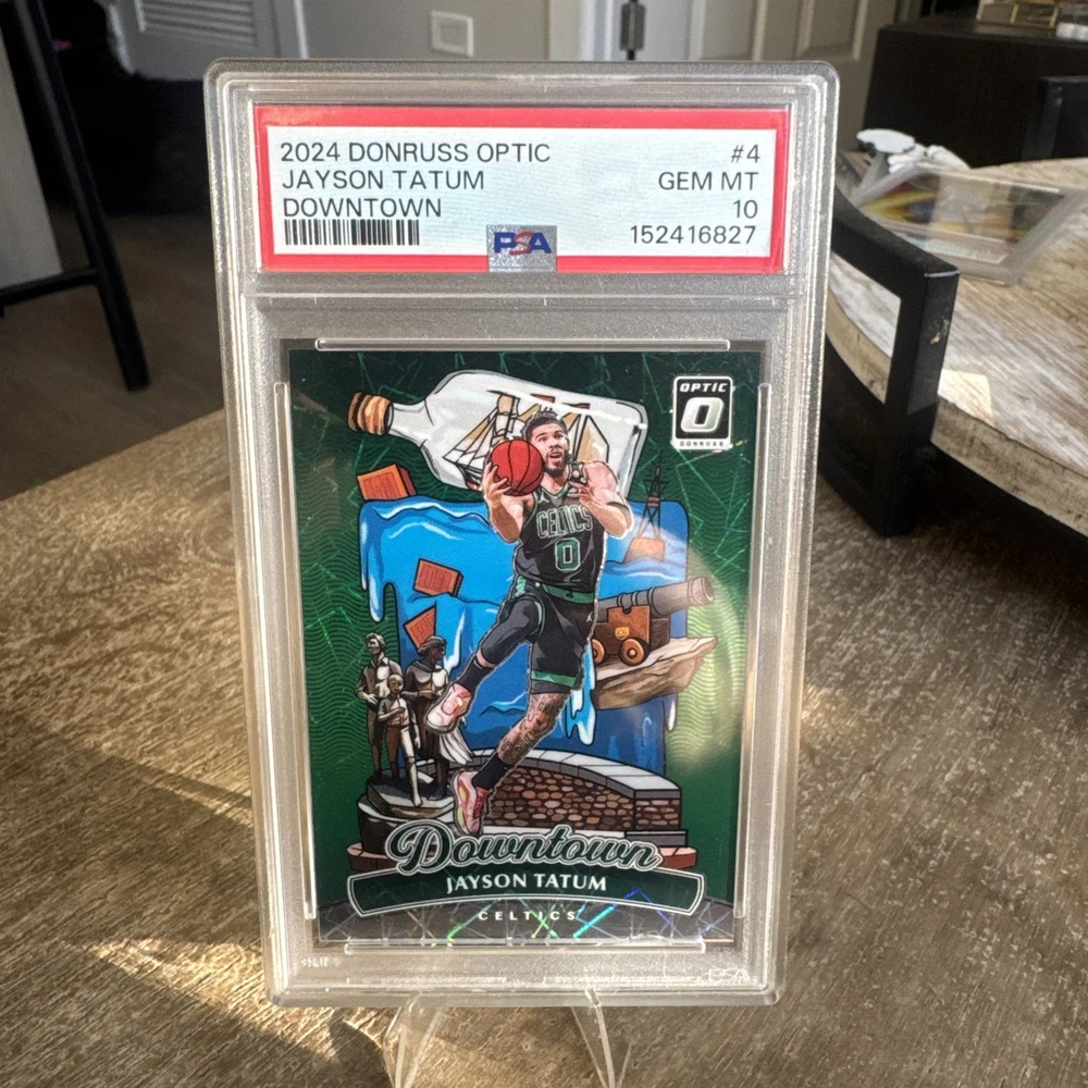 Jayson Tatum #4 2024-25 Donruss Optic Basketball Downtown PSA 10 front