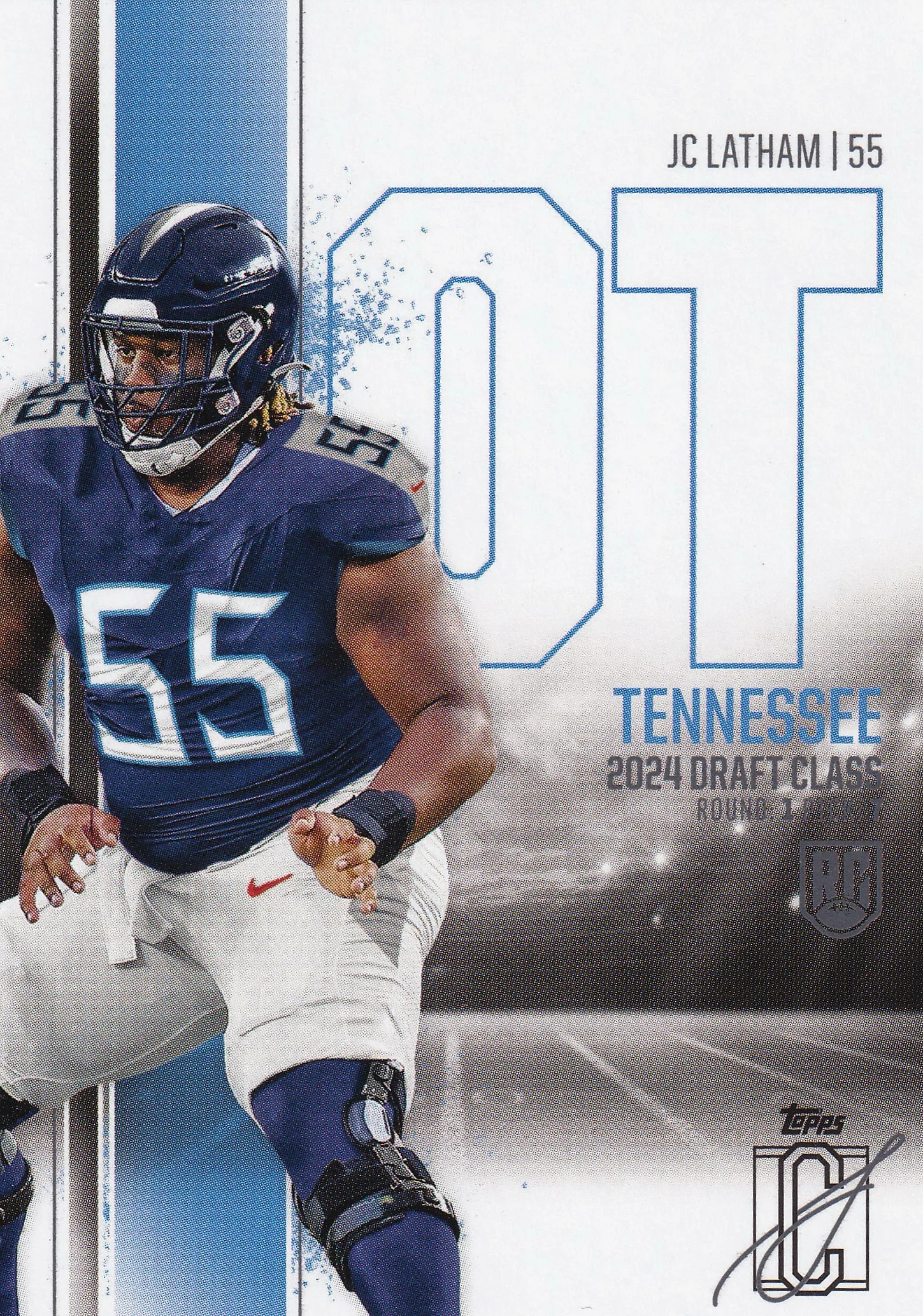 JC Latham 2024 Topps Signature Series #187 Rookie football rookie card - Front